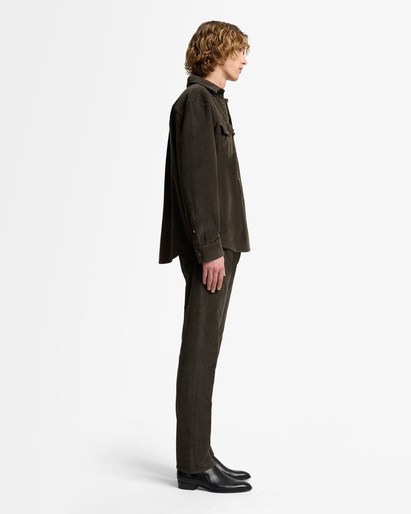Corduroy Overshirt In Dark Olive 6