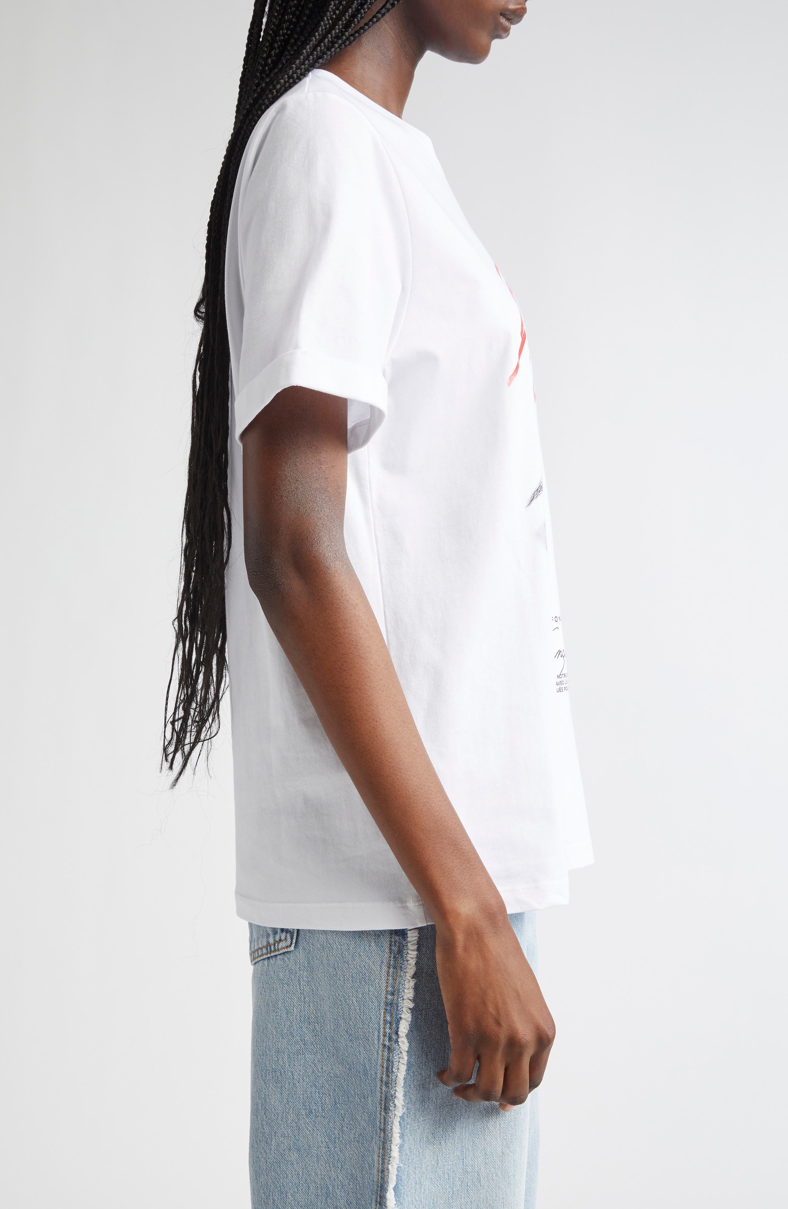 Balmain Beauty Graphic T-Shirt in White/black/red at Nordstrom - 4