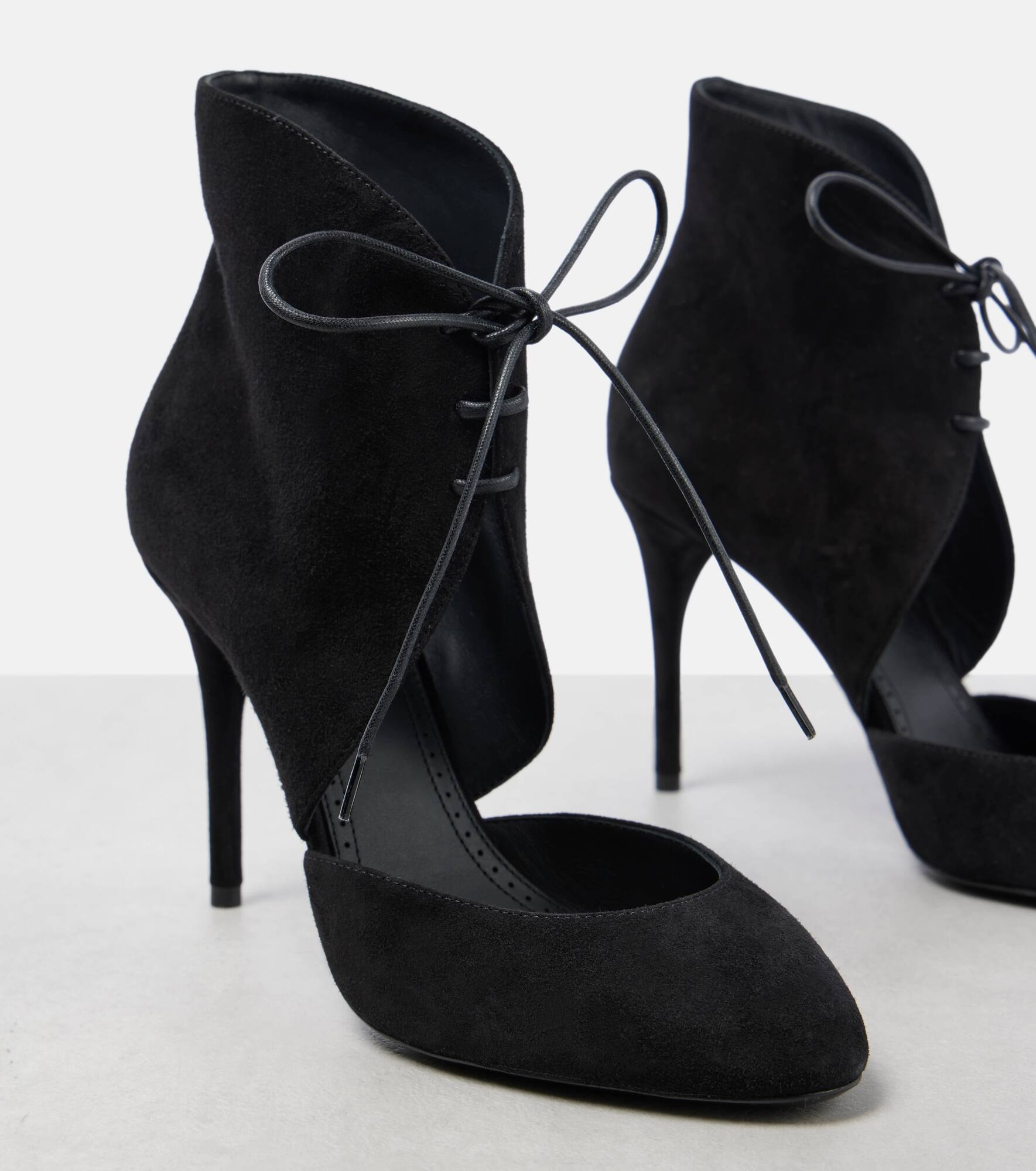 90 suede lace-up pumps - 5