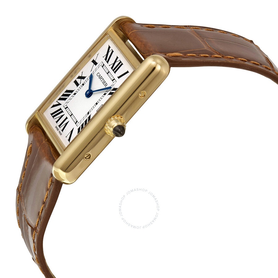 Pre-owned Cartier Tank Silver Grained Dial Men's Watch W1529756 - 2