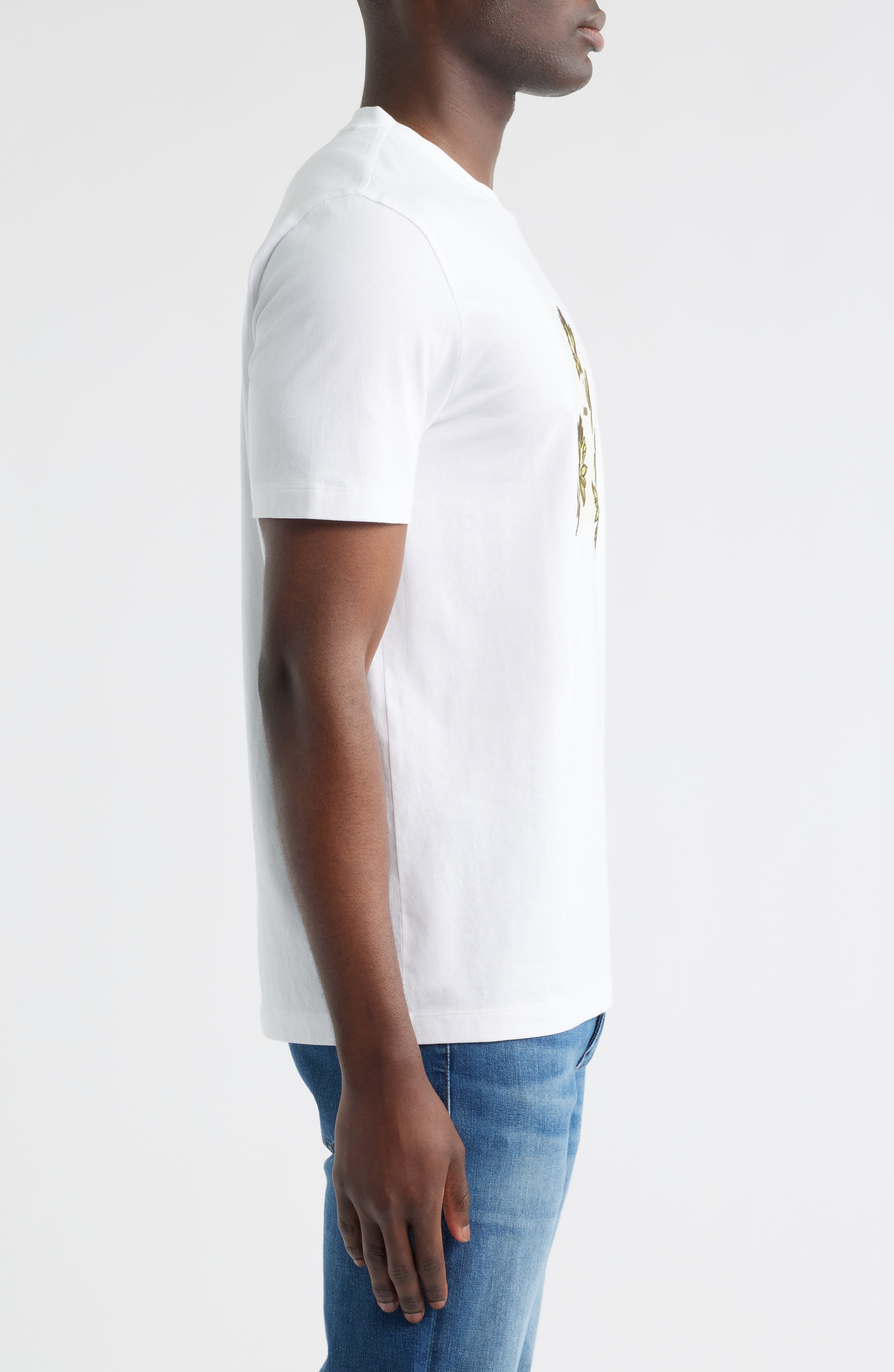 BOSS Thompson Floral Logo Cotton Graphic T-Shirt in White at Nordstrom - 3