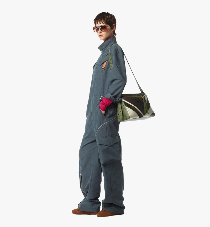 MCM Diamant 3D Shoulder Bag in Mega Herringbone Suede outlook