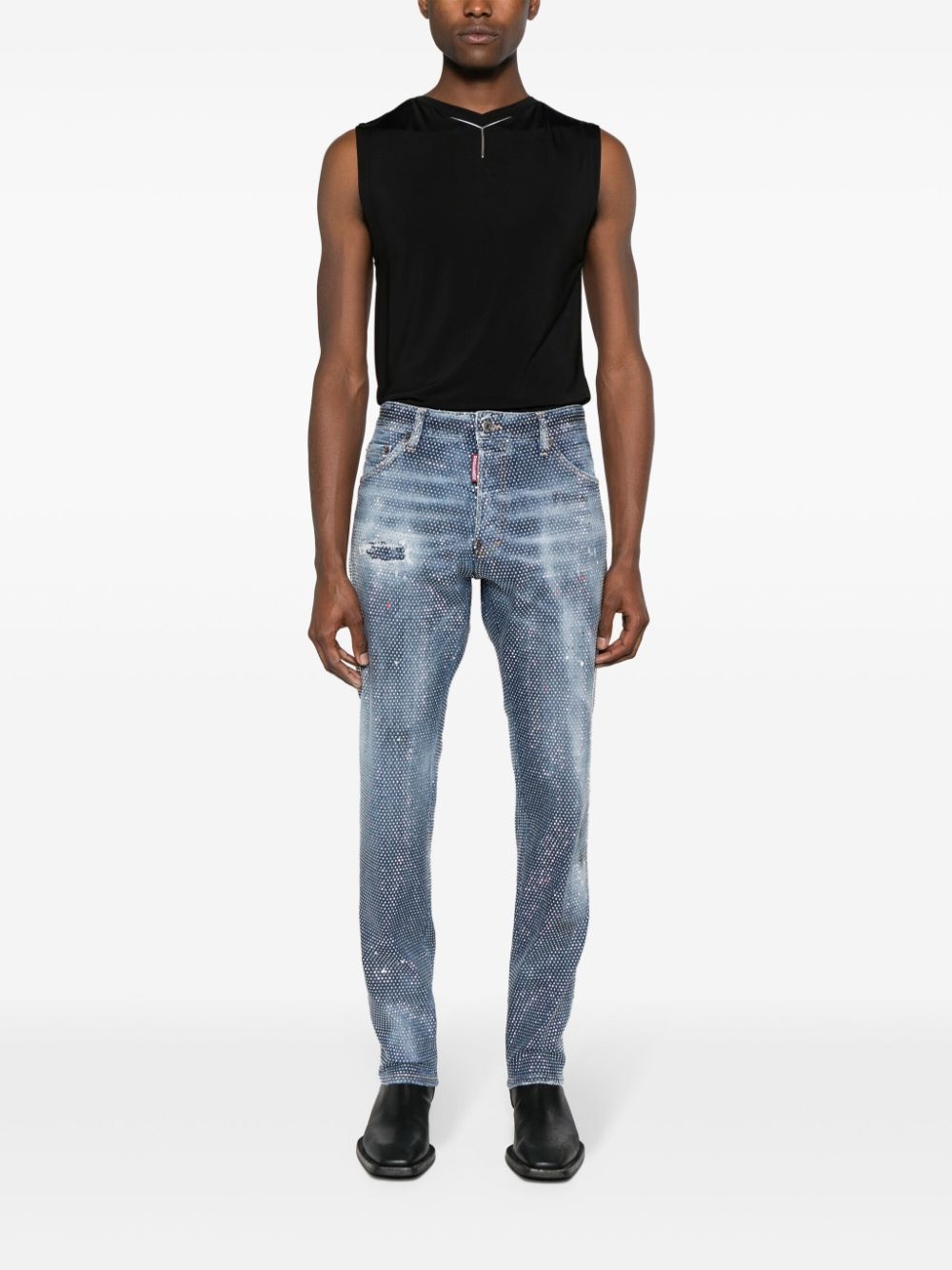 Cool Guy studded mid-rise slim jeans - 2
