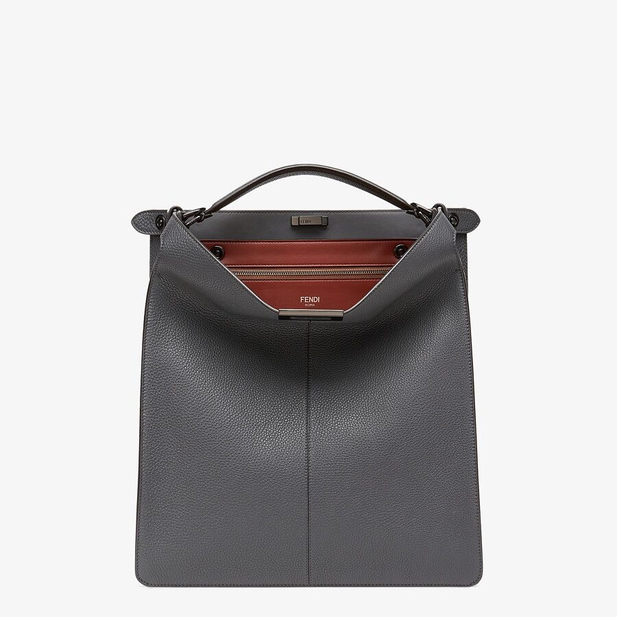 Gray leather bag - 2