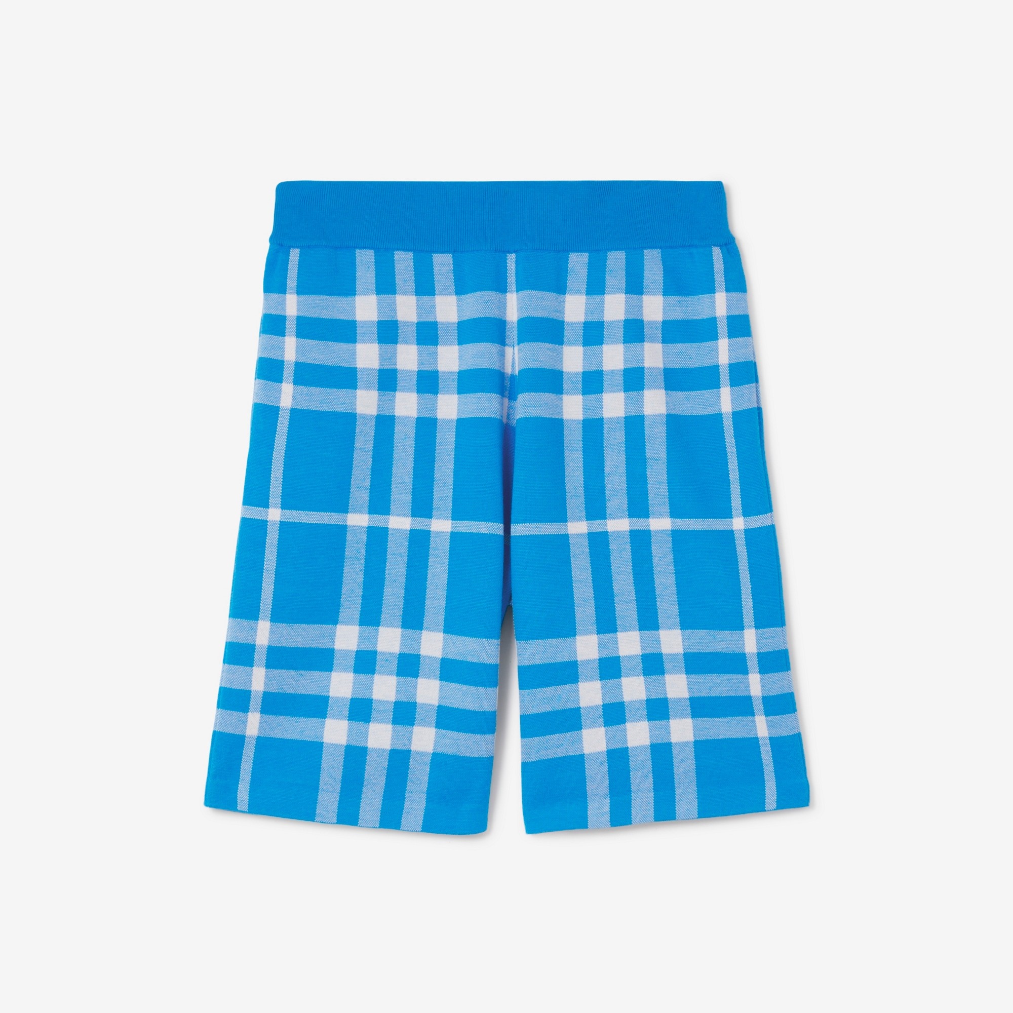 Check Wool Silk Jacquard Shorts - 1