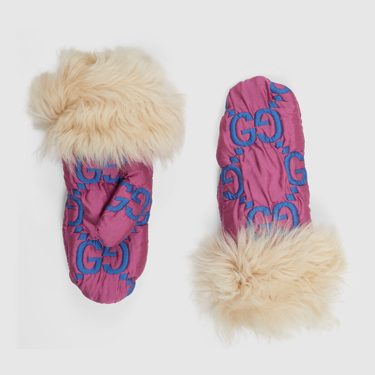 Quilted GG nylon mittens - 1