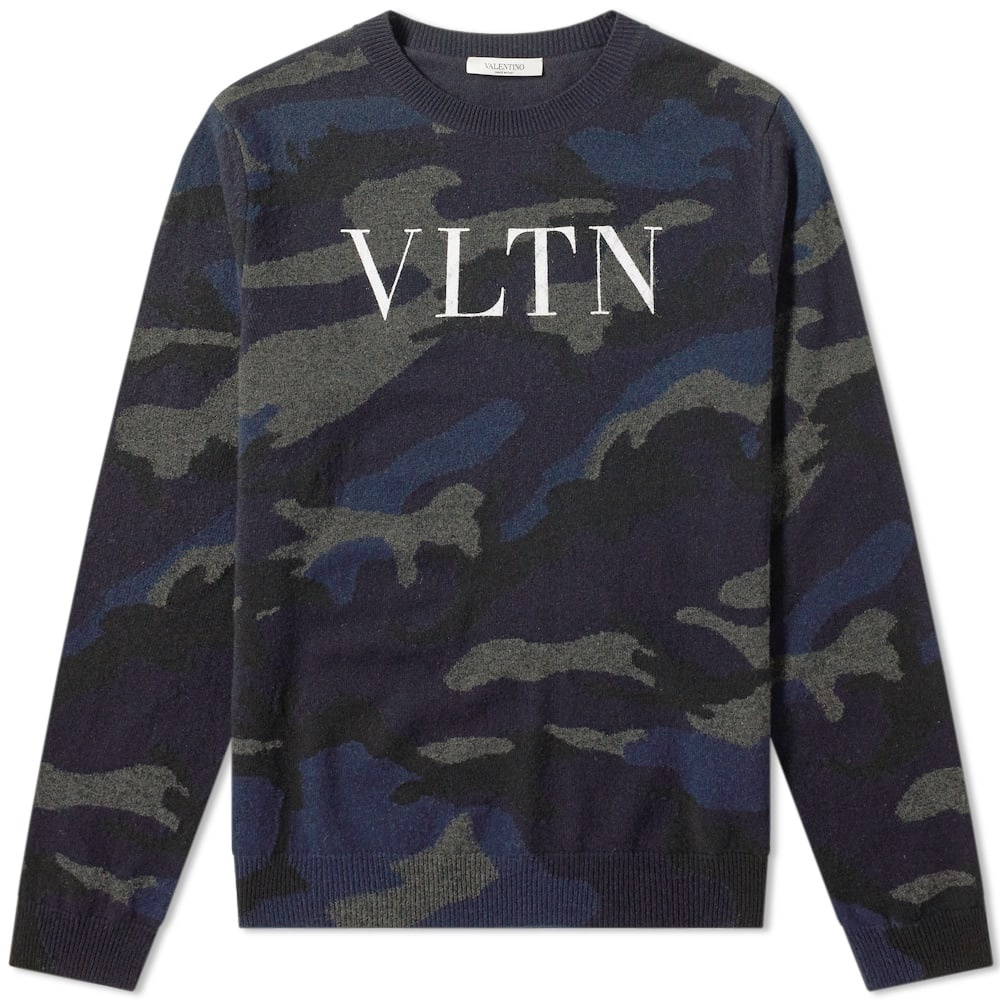 Valentino Camo VLTN Print Crew Knit - 1