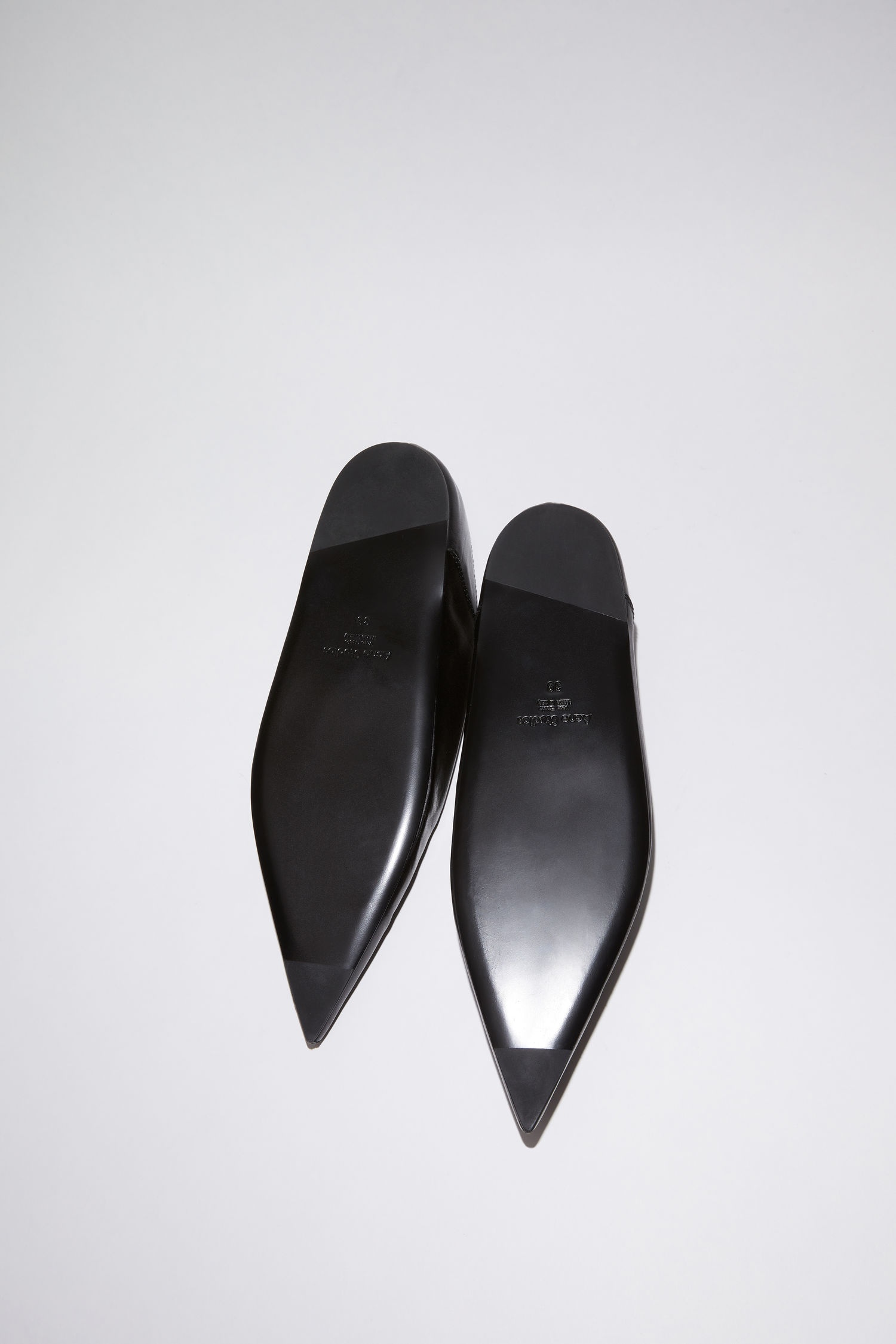 Flat leather mules - Black - 3