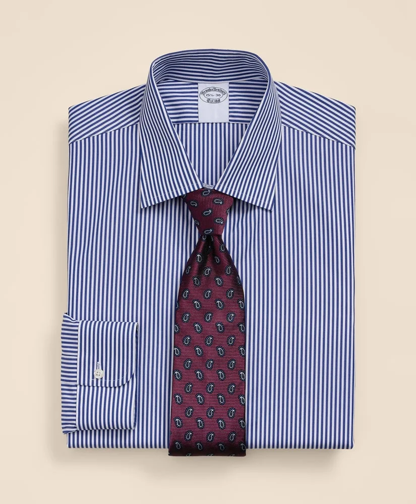 Pure Supima® Cotton Ainsley Collar, Striped Dress Shirt - 1