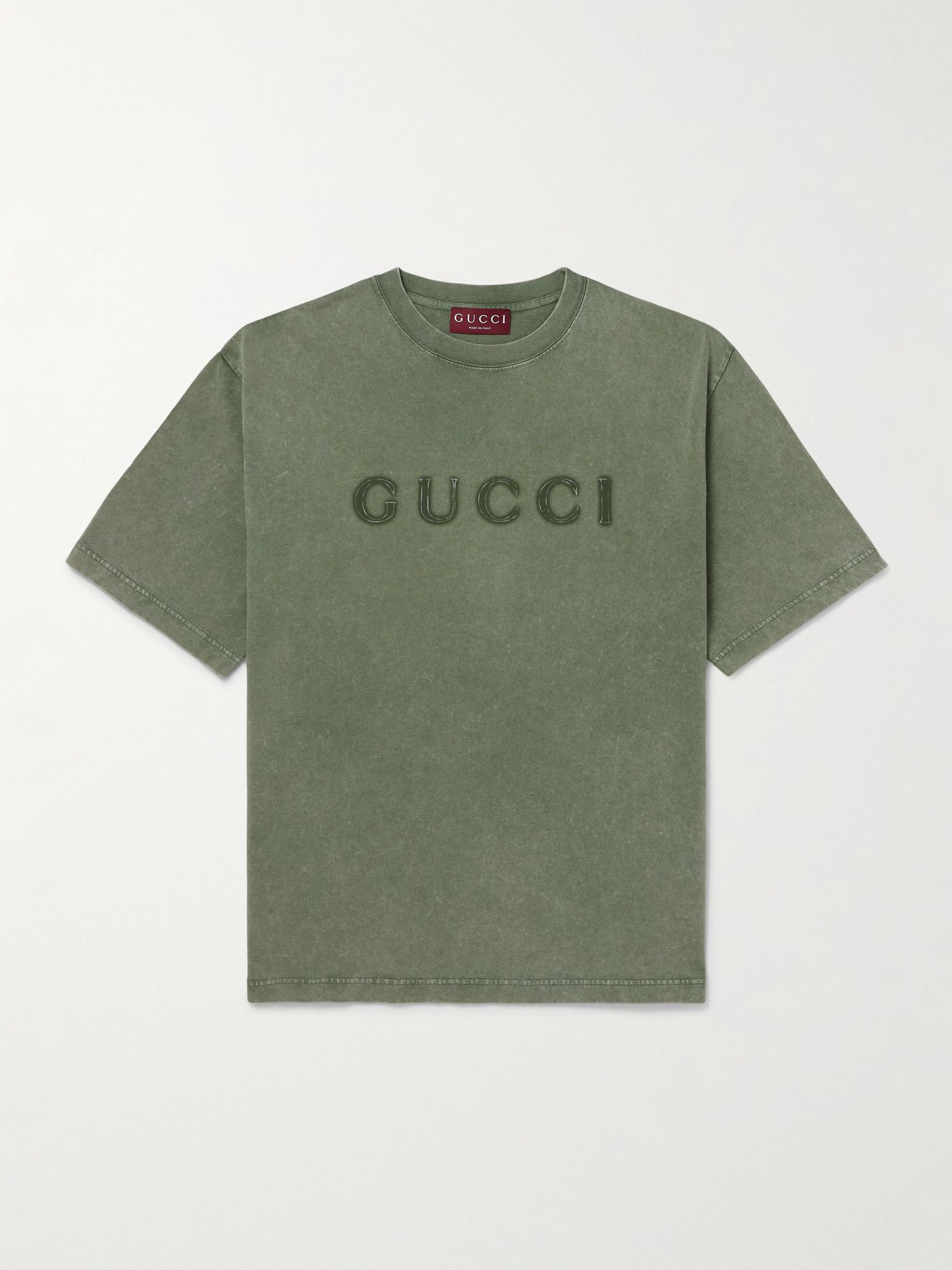 Logo-Print Cotton-Jersey T-Shirt Green - 1