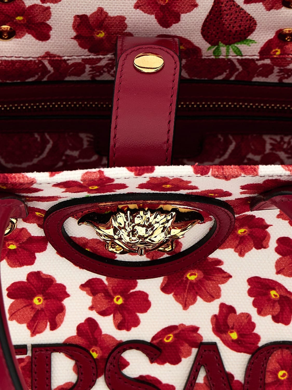 Versace La Medusa canvas tote bag with flower print - 4