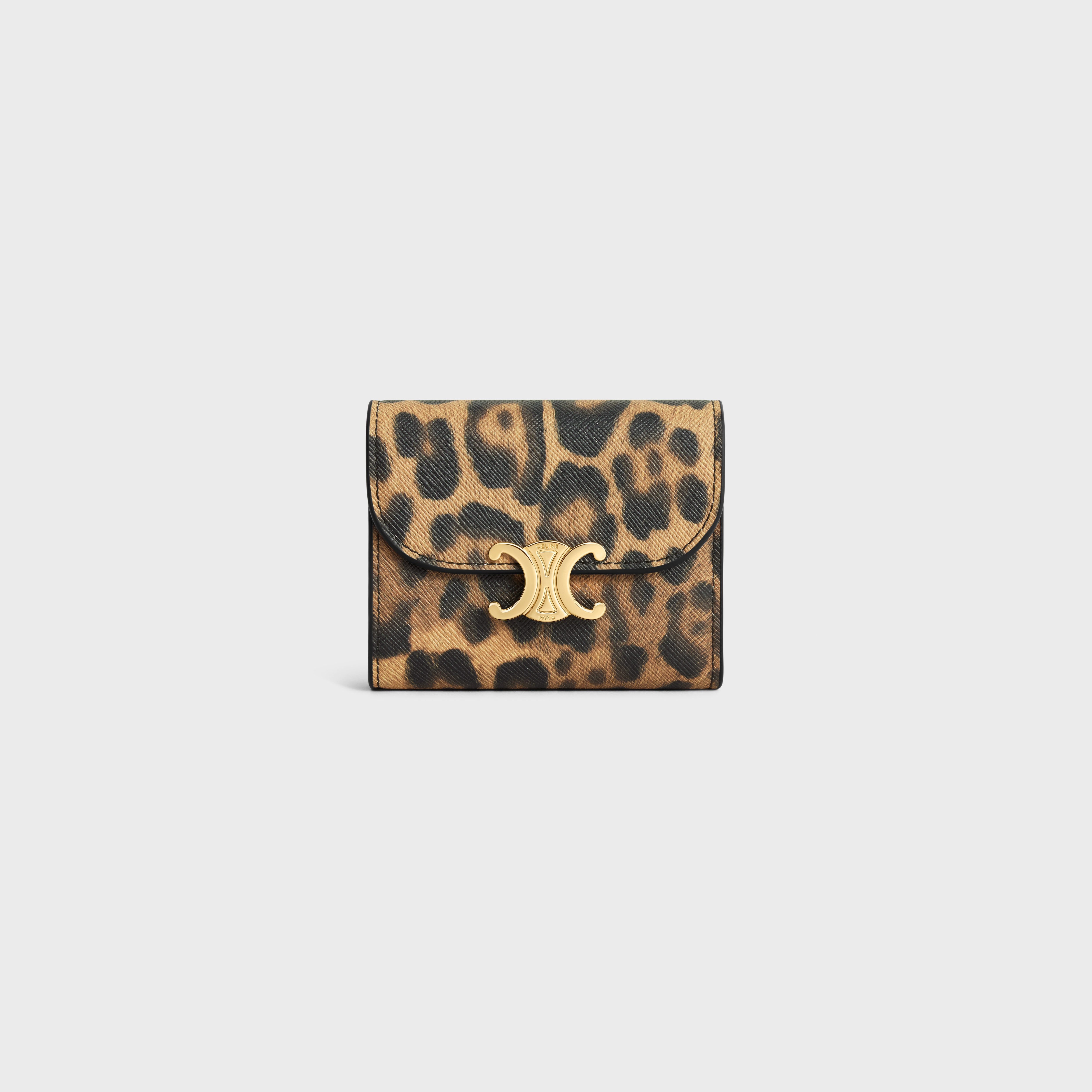 Small Wallet TRIOMPHE in CELINE CANVAS WITH LEOPARD PRINT - 1