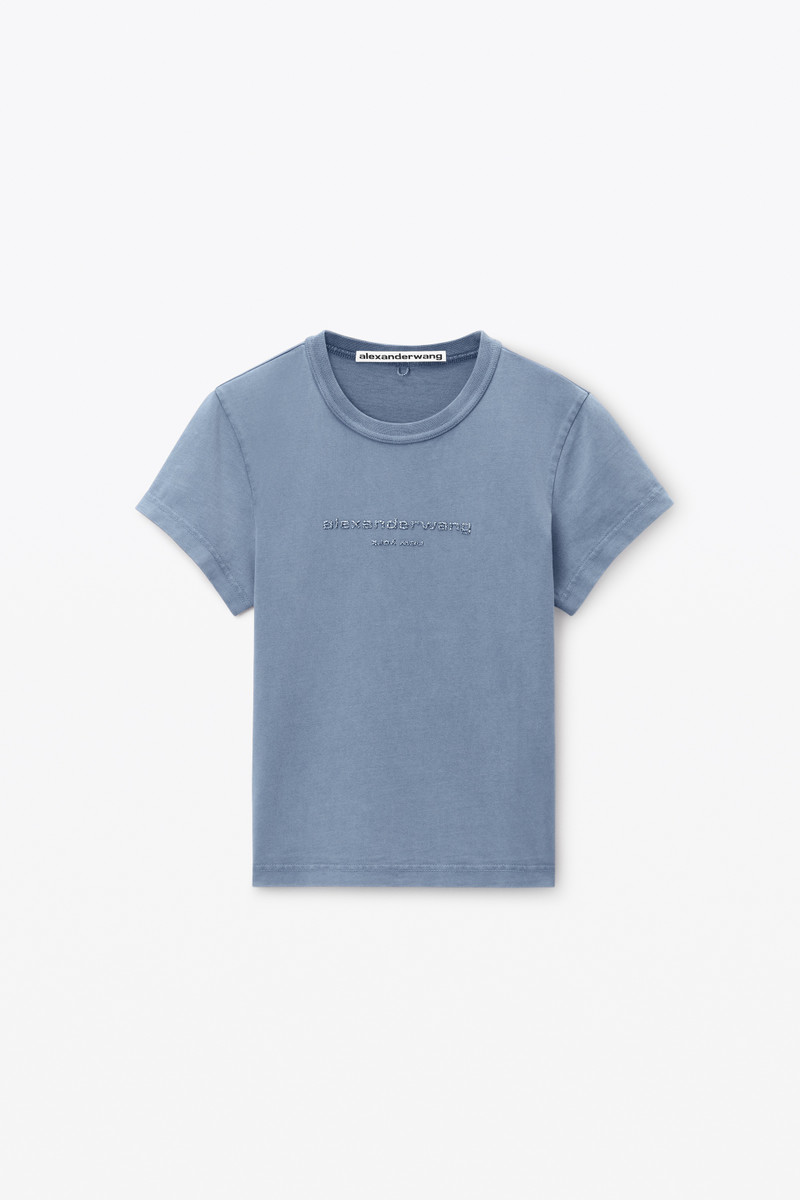 shrunken glitter puff logo tee in cotton 1