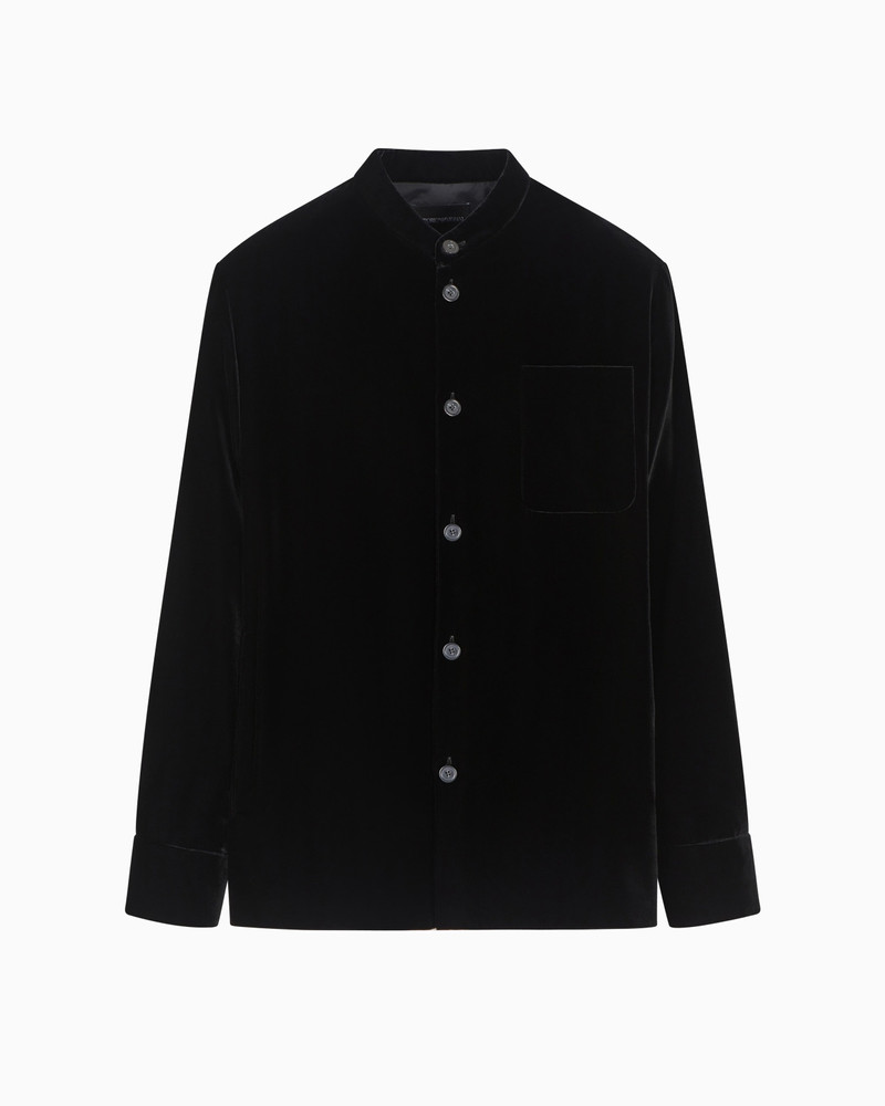 ICON SMOOTH VELVET SHIRT JACKET WITH GURU COLLAR 1