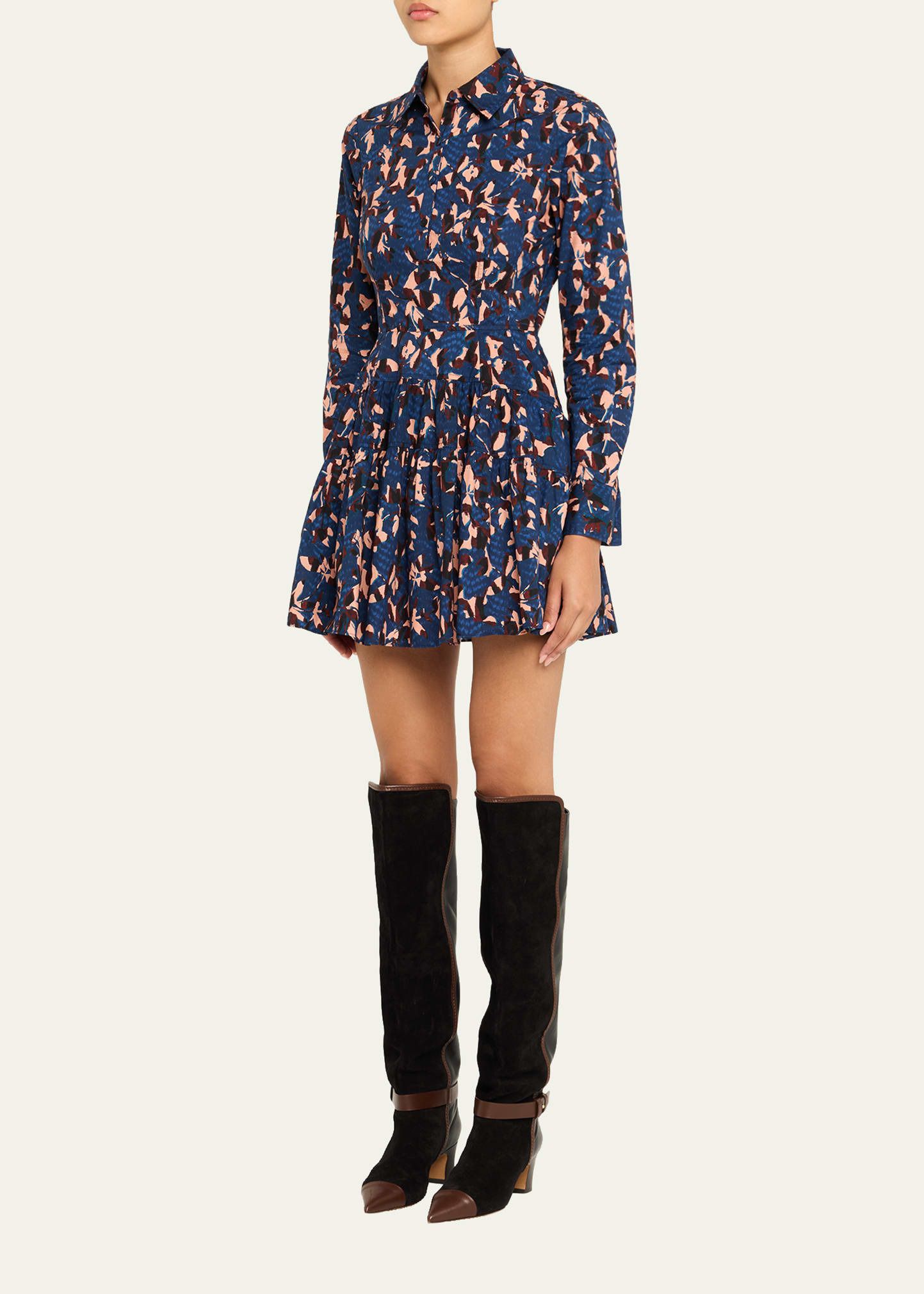 Nanette Long-Sleeve Mini Shirtdress - 4