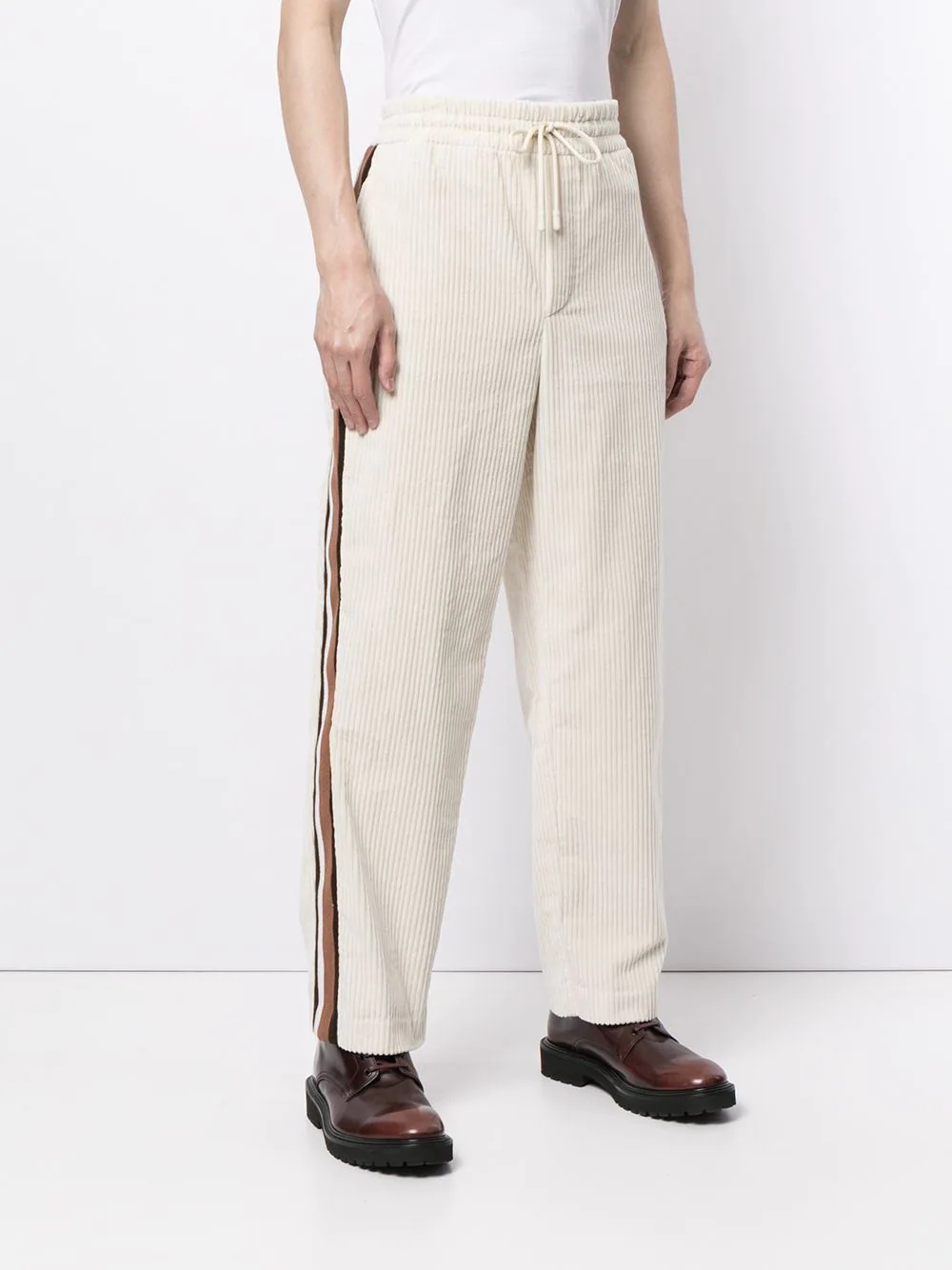 side-stripe corduroy trousers - 3