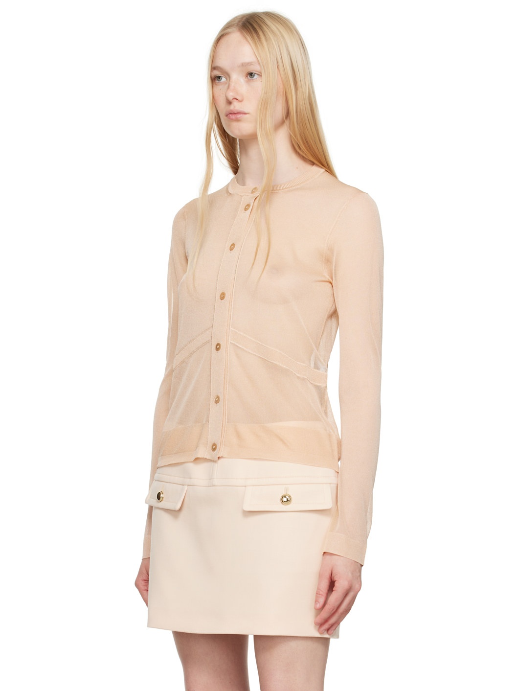 Pink Long Sleeve Cardigan - 4
