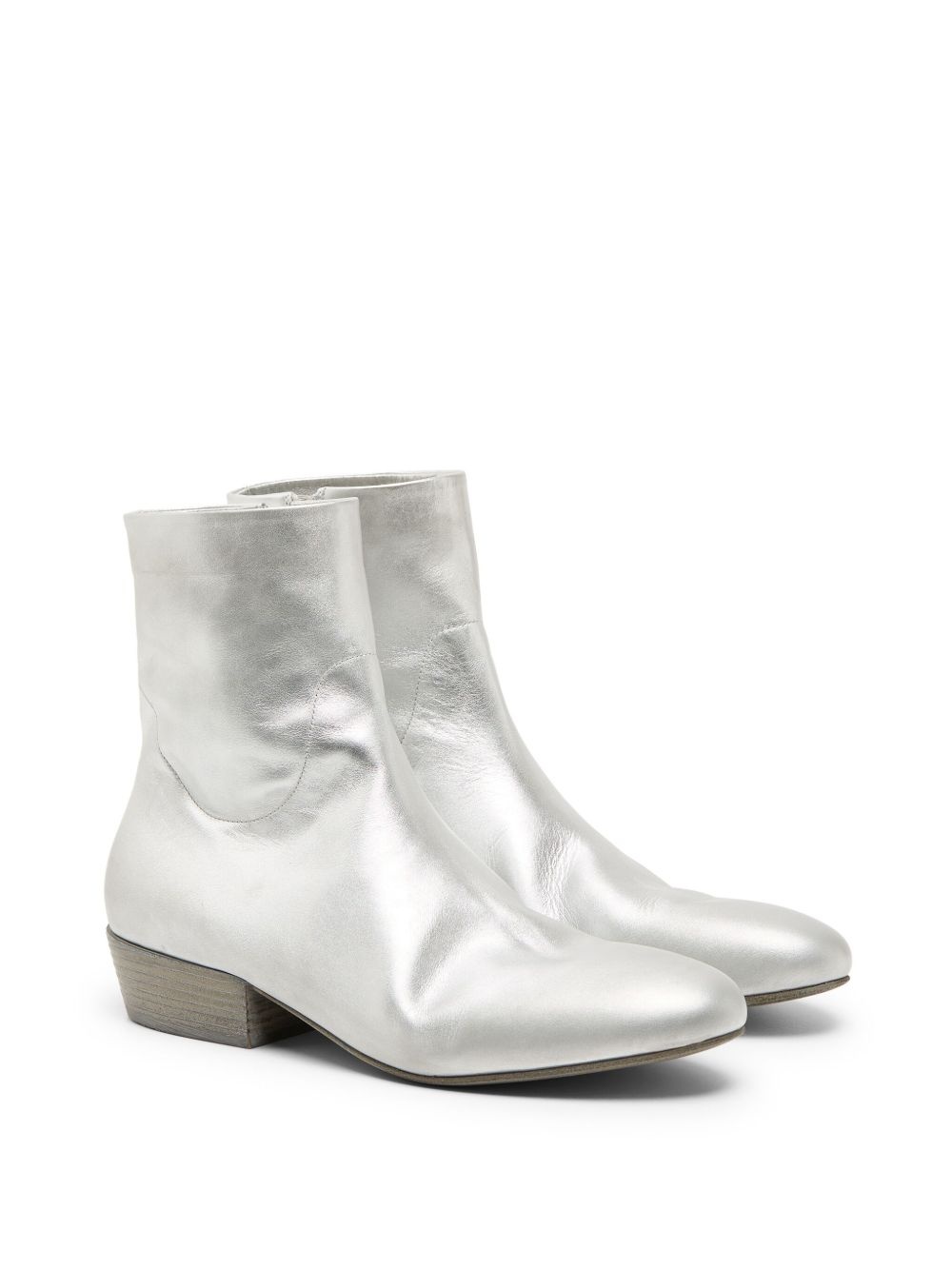 metallic-leather ankle boots - 2