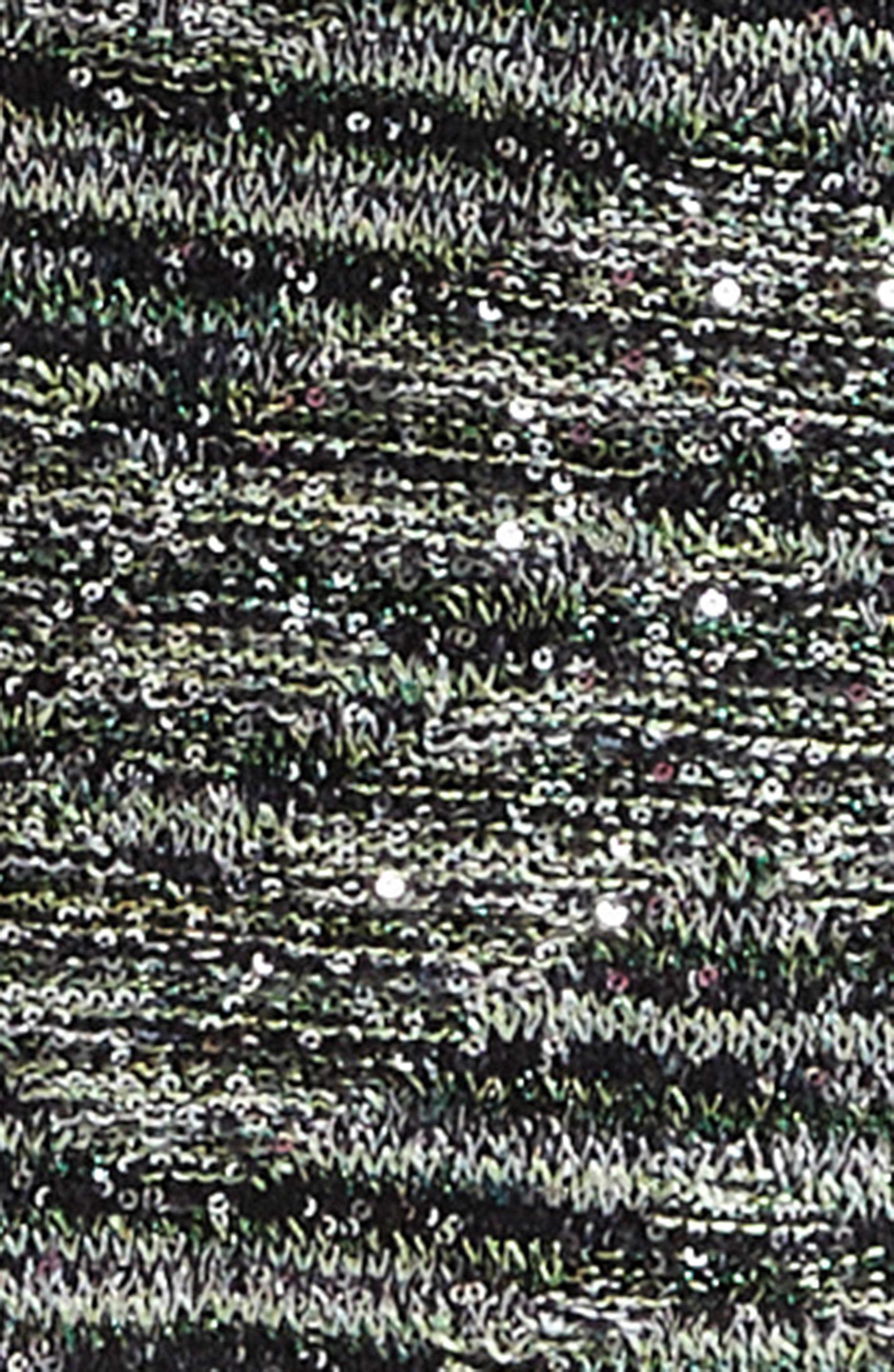 Missoni Metallic Space Dye Stripe Mini Sweater Dress in Space Dyed Black/Green at Nordstrom - 6