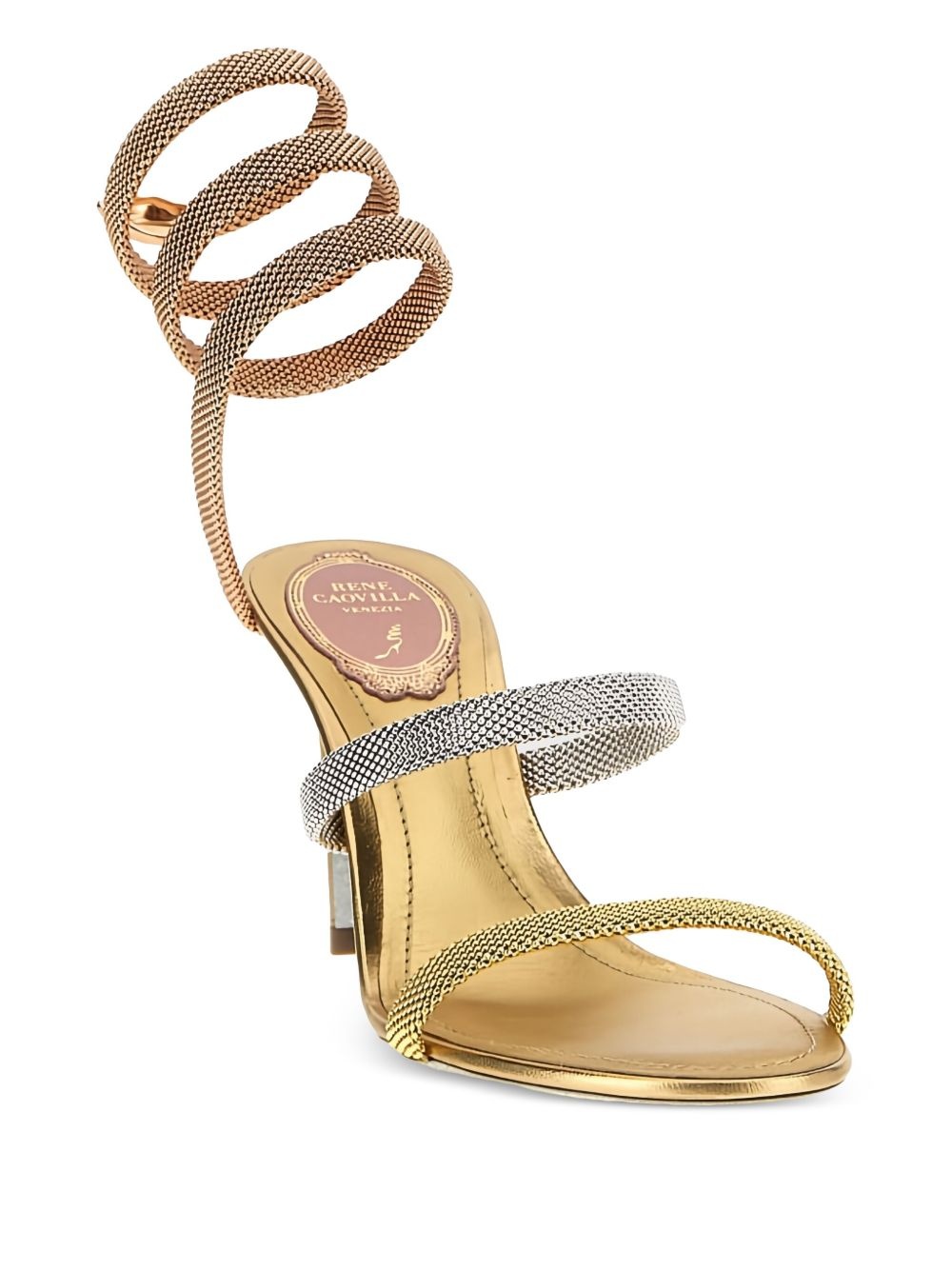 105mm Cleo spiral-strap metallic sandals - 2
