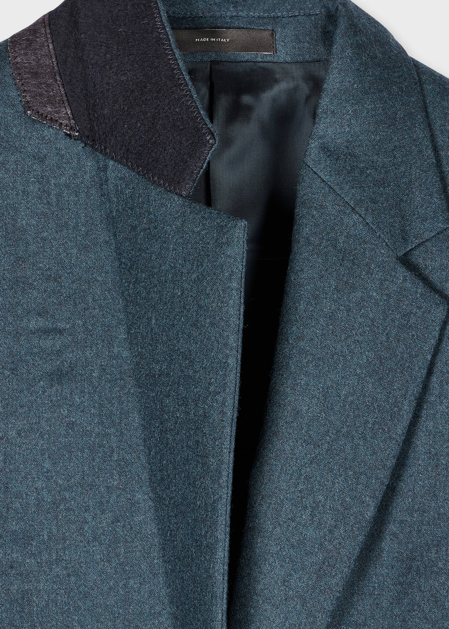 Women's Teal Wool-Cashmere Flannel Two-Button Blazer - 2