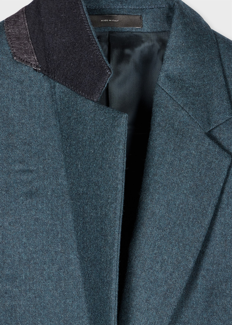 Paul Smith Women's Teal Wool-Cashmere Flannel Two-Button Blazer outlook