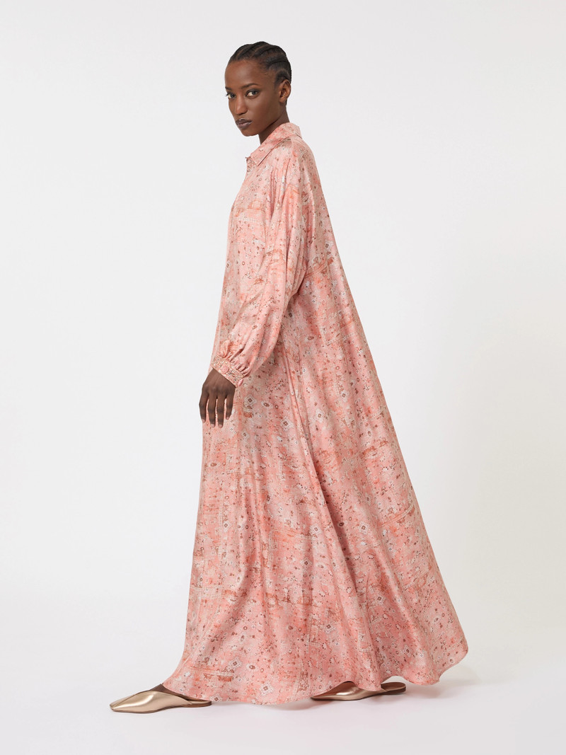PECORA Printed twill kaftan dress - CORAL 9