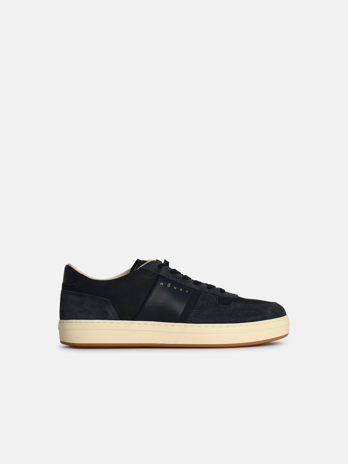 'H668' NAVY LEATHER SNEAKERS - 1
