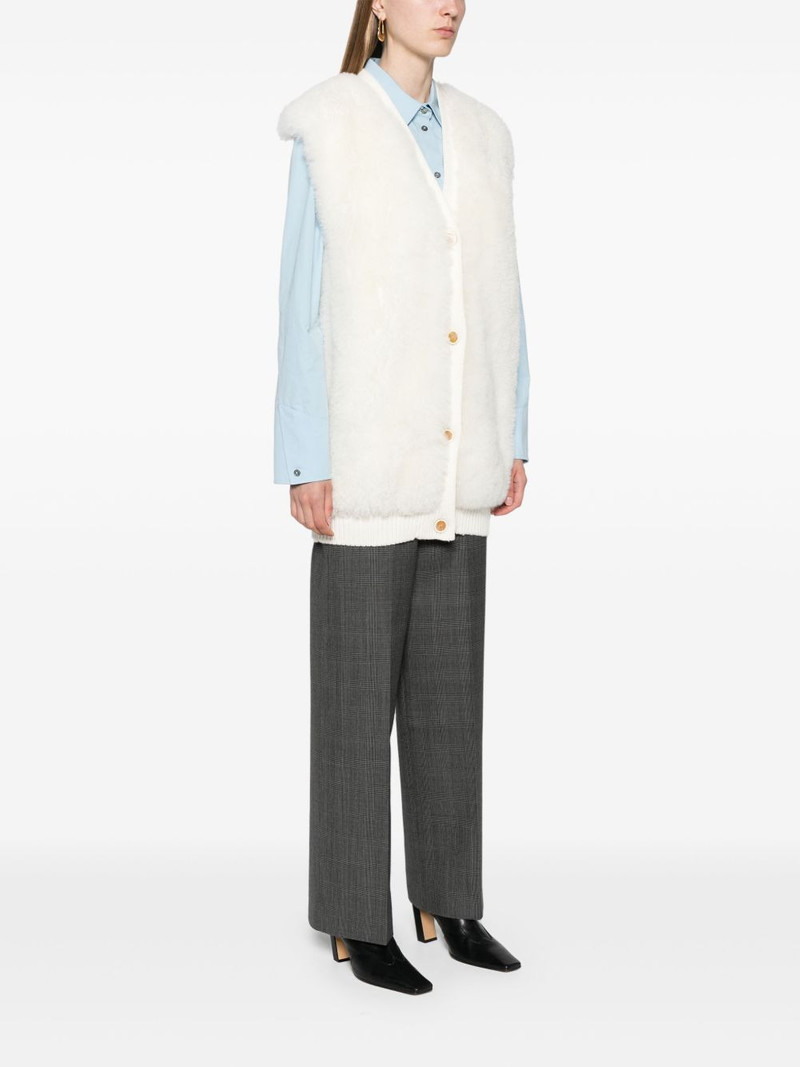 shearling sleeveless cardigan 3