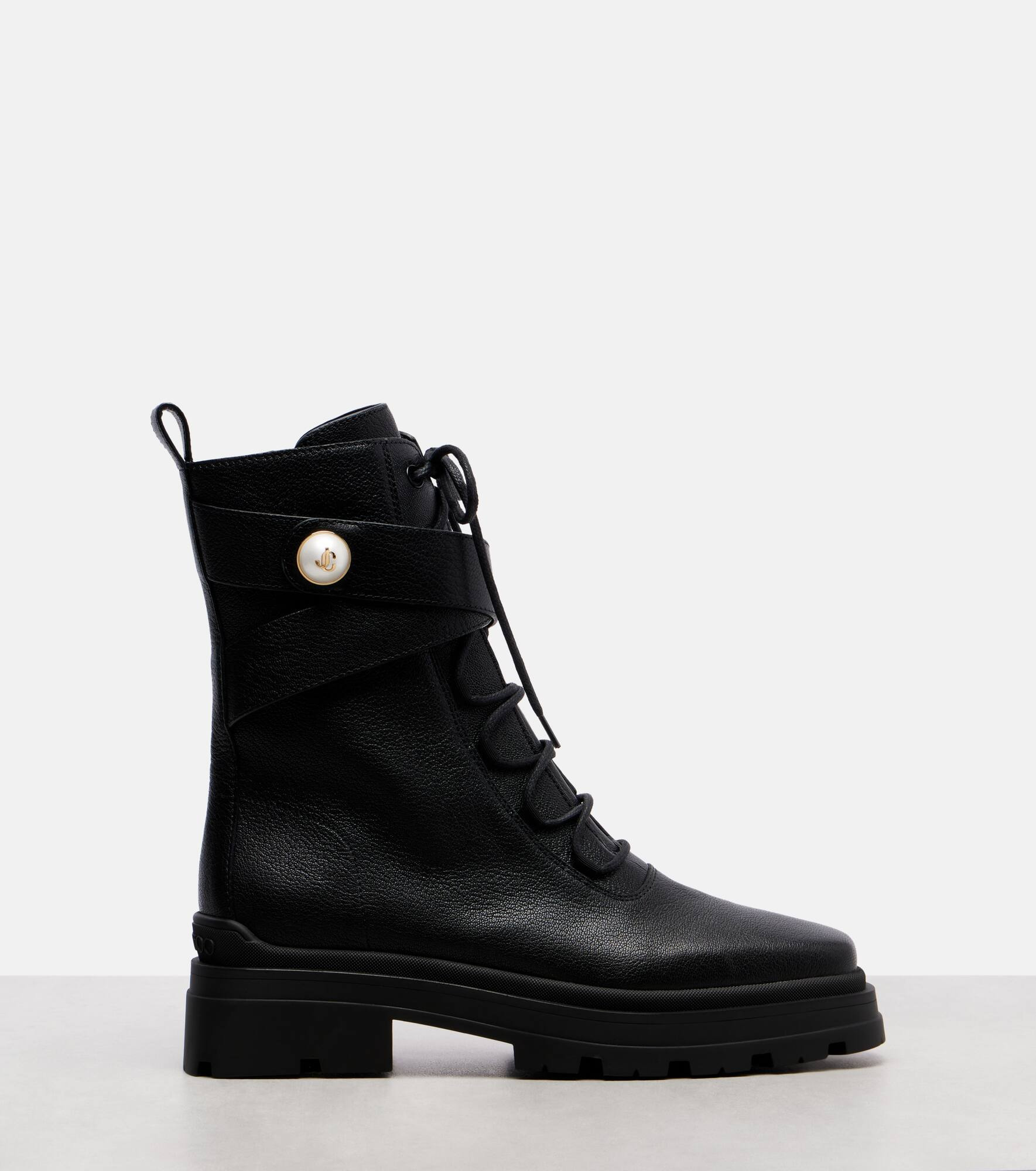 Noemi 45 leather combat boots - 4