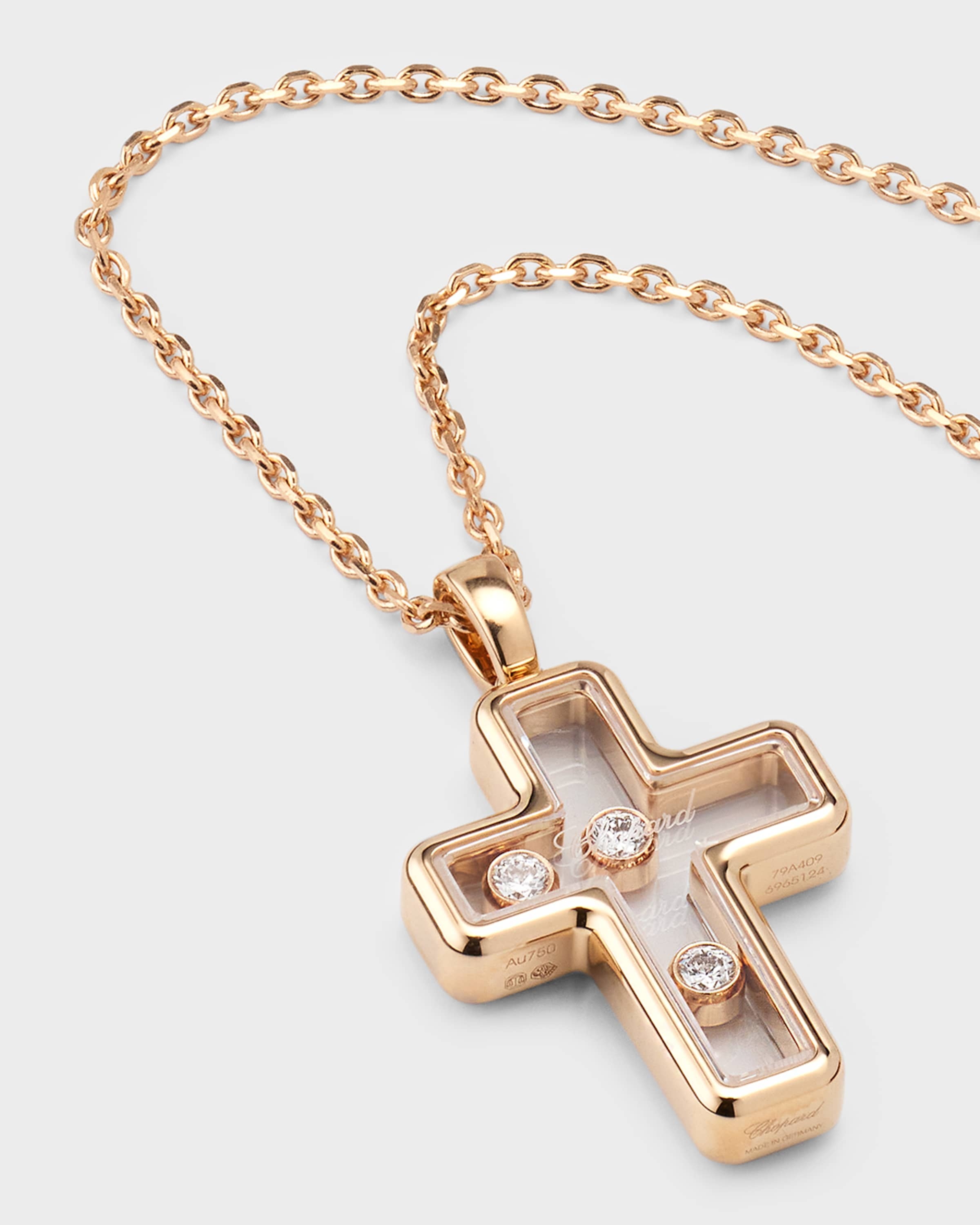 Happy Diamonds 18K Rose Gold Cross Pendant Necklace - 3