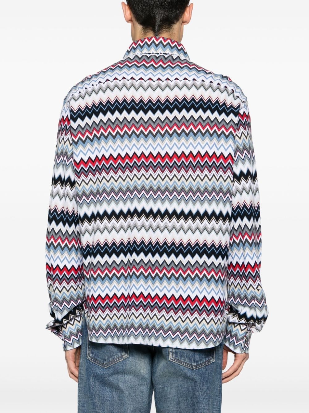 chevron-knit cotton shirt - 4
