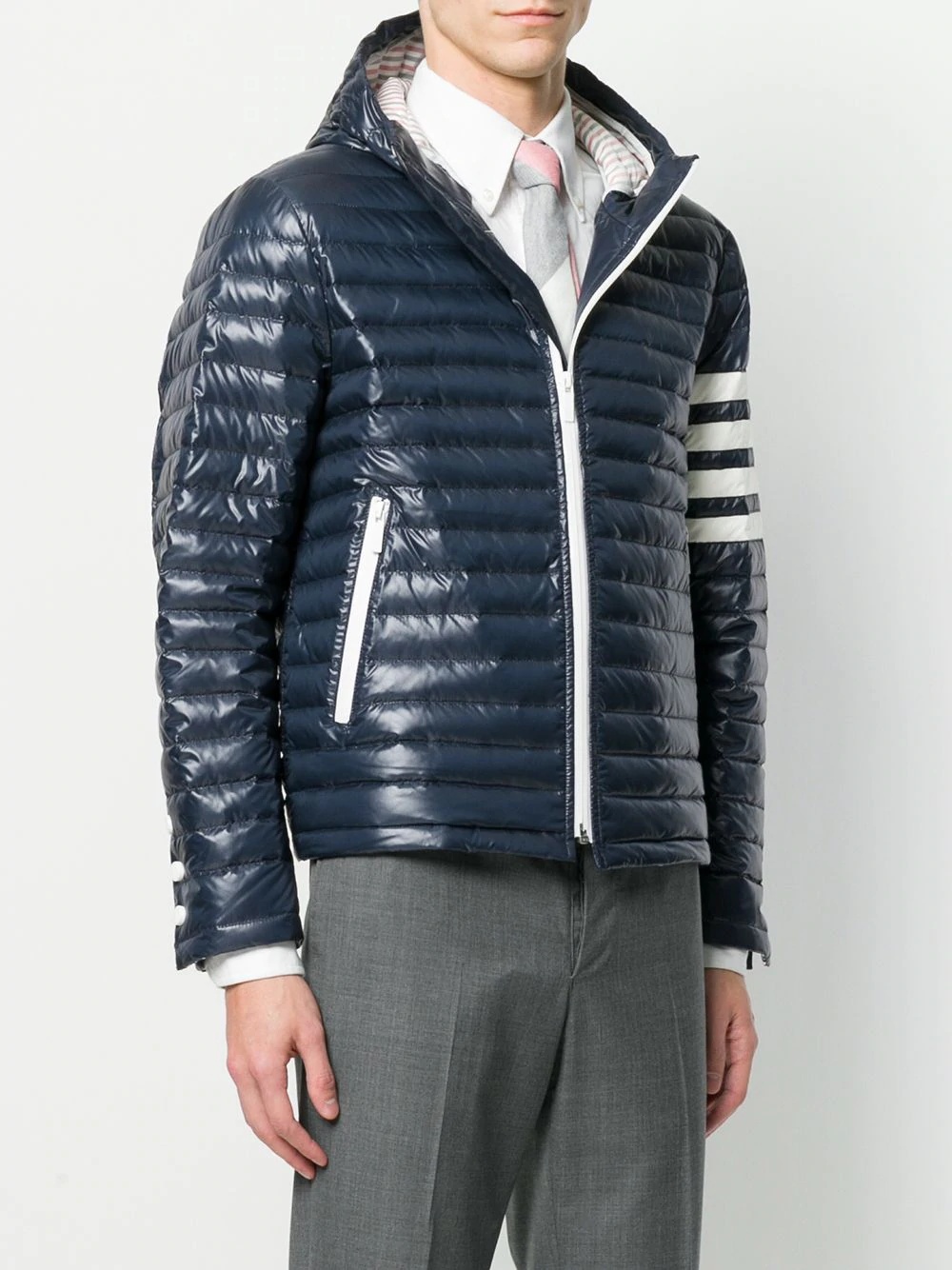 4-Bar Stripe Satin Finish Quilted Down-Filled Tech Jacket - 3