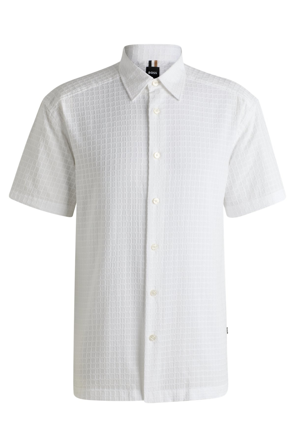 RELAXED-FIT SHIRT IN WAFFLE-STRUCTURED COTTON - 1