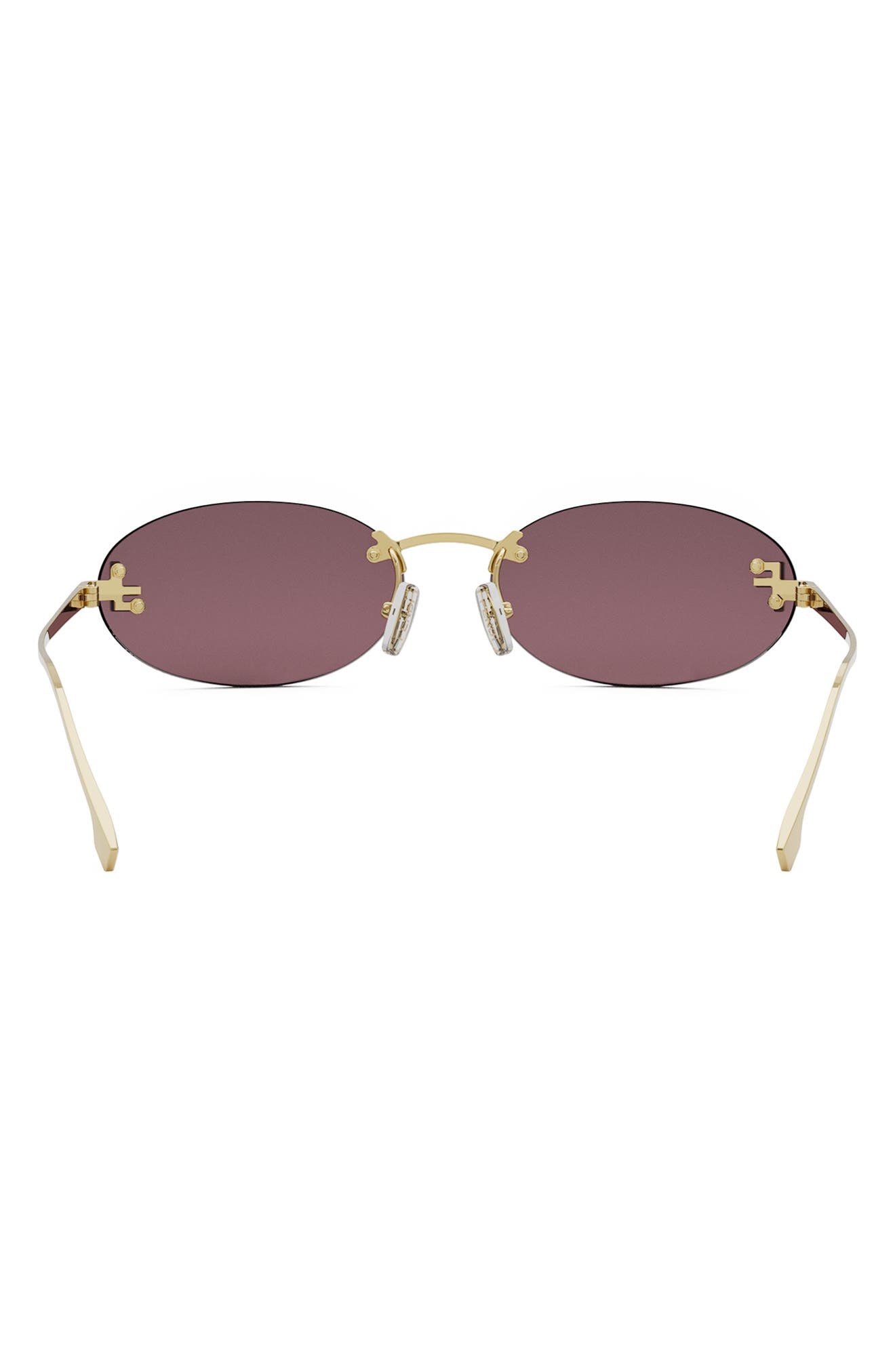 'Fendi First 54mm Oval Sunglasses in Shiny Endura Gold /Violet at Nordstrom - 5