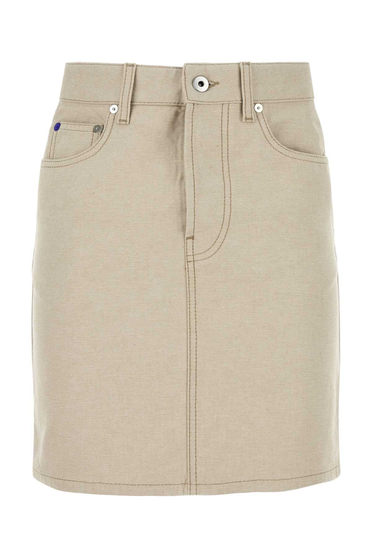 Burberry Women Sand Denim Mini Skirt - 1
