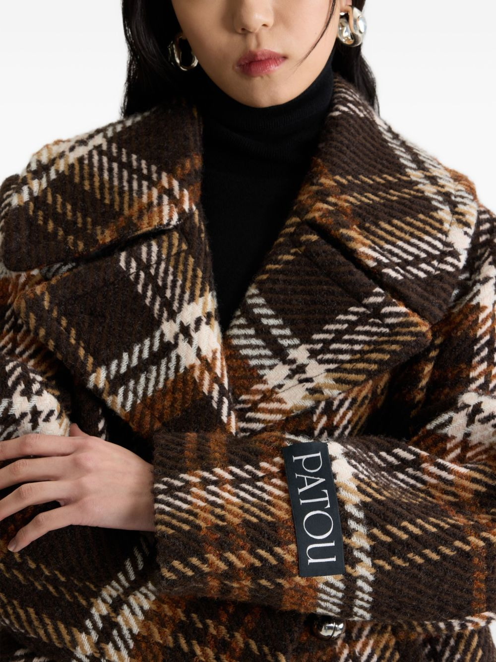 plaid double-breasted jacket - 4