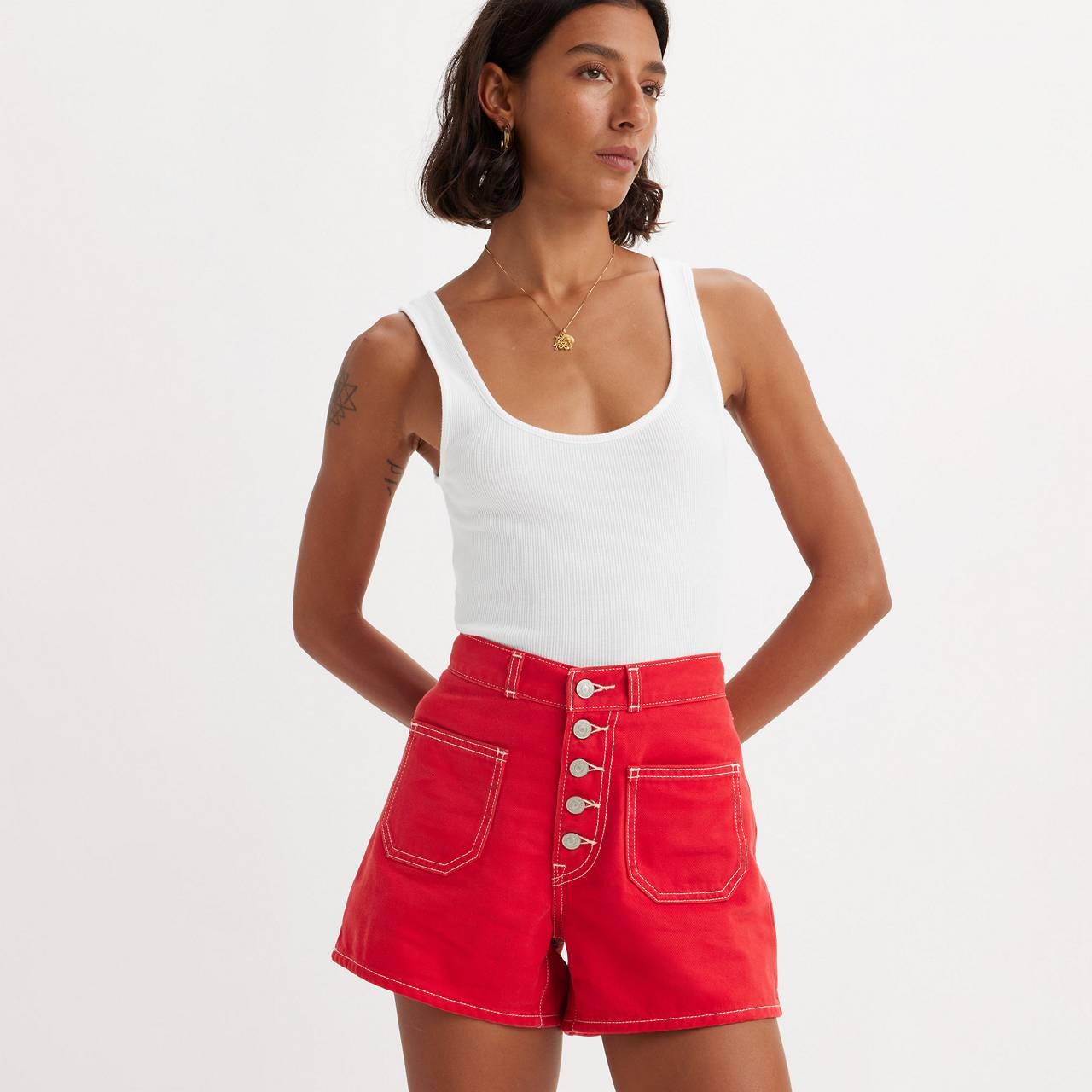 80S MOM PATCH POCKET WOMEN'S SHORTS - 4