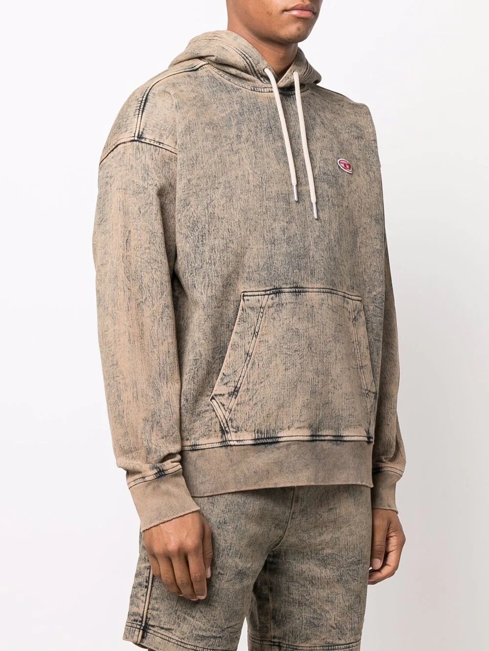 acid-wash logo-patch hoodie - 3