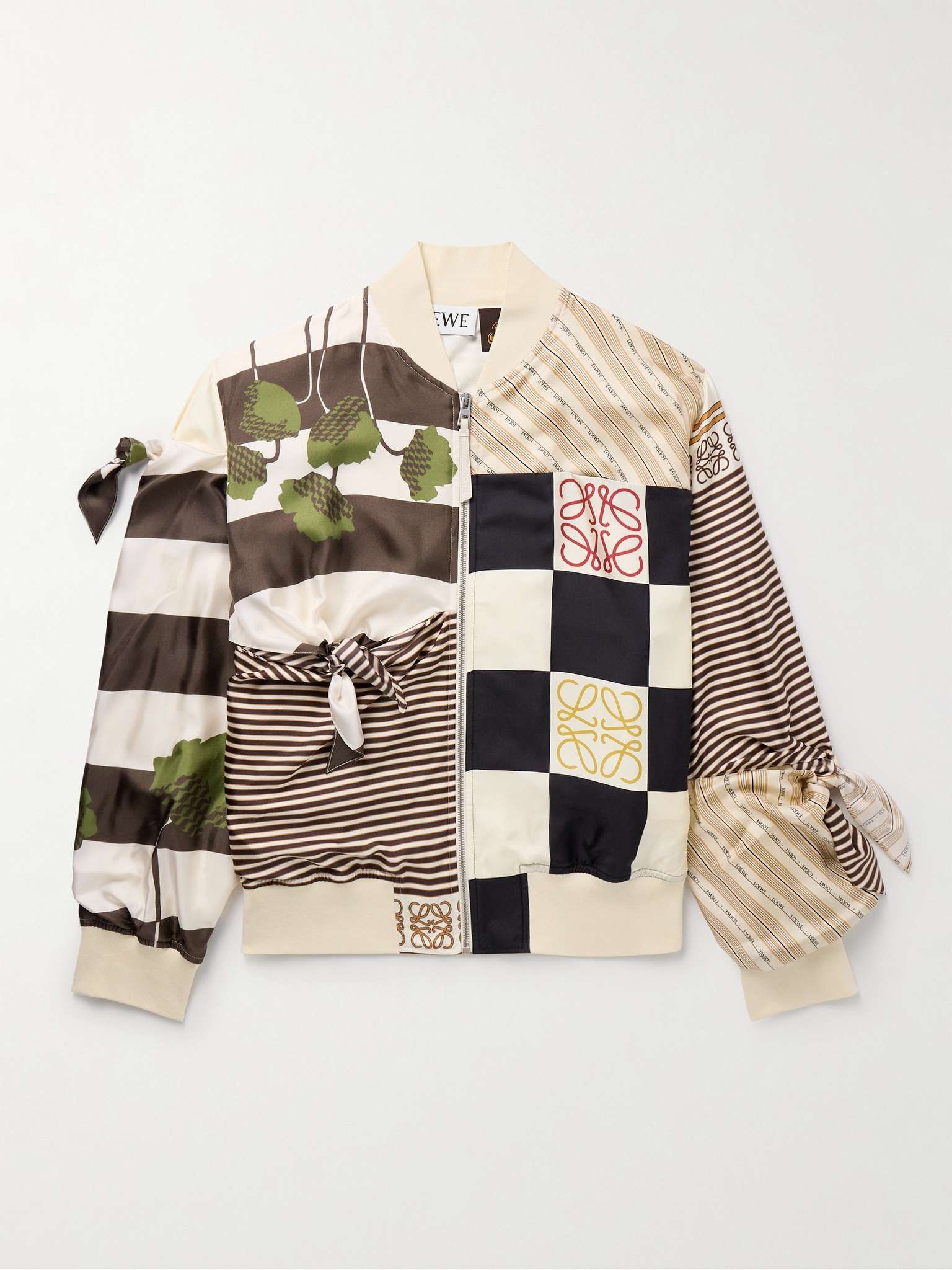 Loewe + Paula's Ibiza Knotted Printed Silk-Twill Bomber