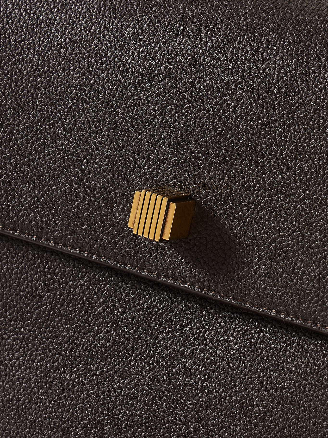 Audrey textured-leather tote Brown - 4
