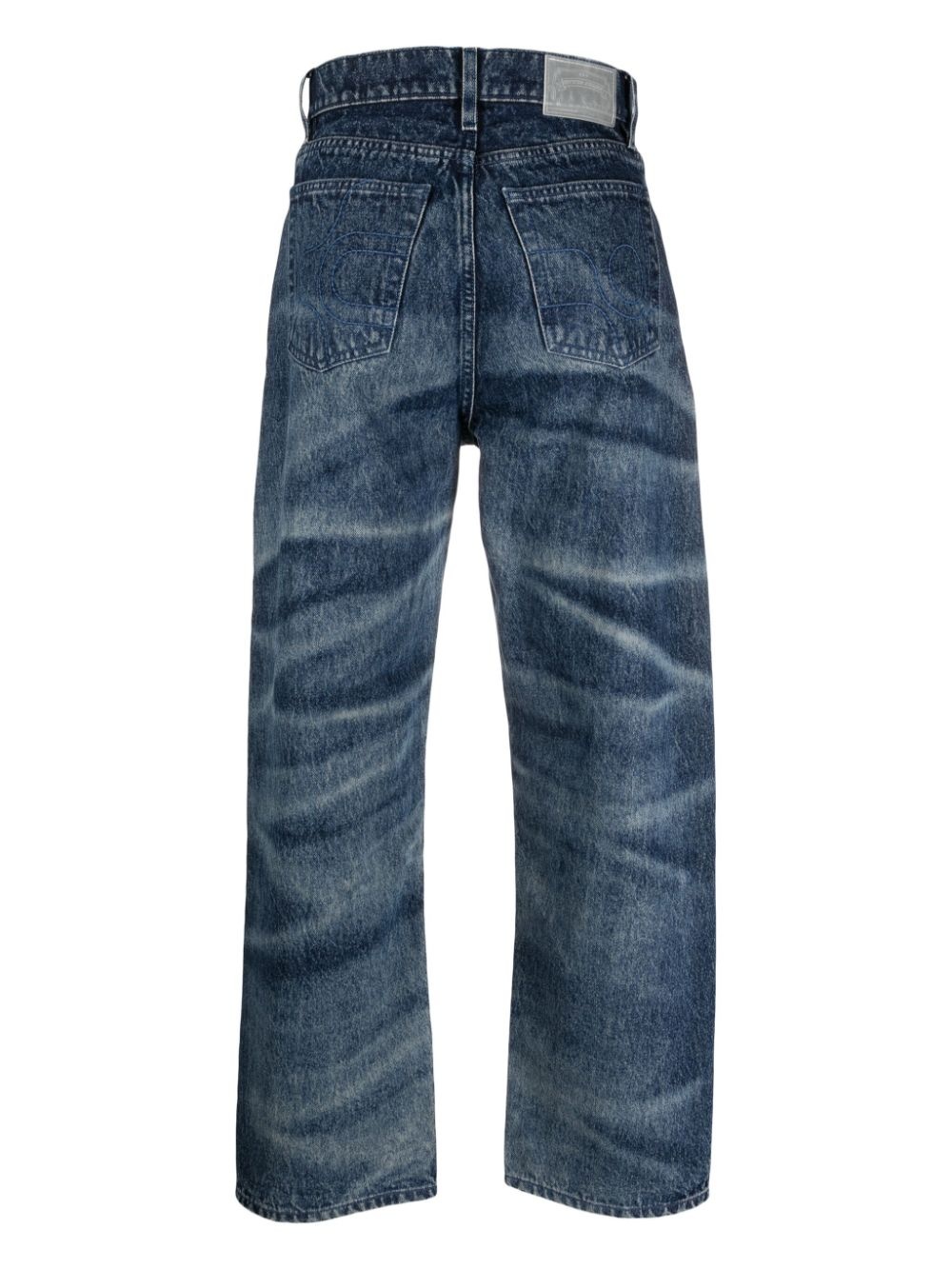 logo-patch cotton wide-leg jeans - 2