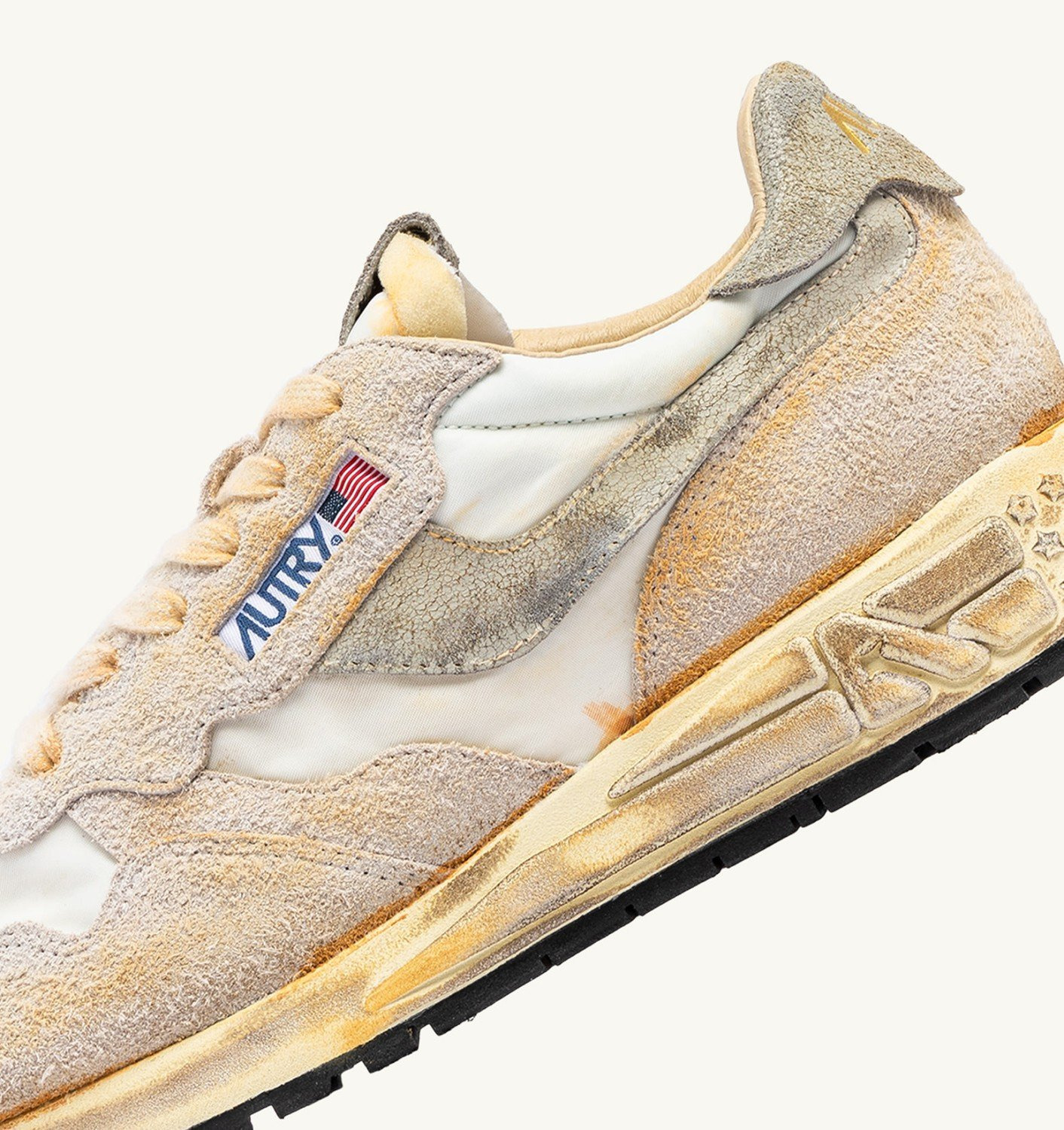 REELWIND SUPER VINTAGE SNEAKERS IN NATURAL NYLON AND SUEDE - 6