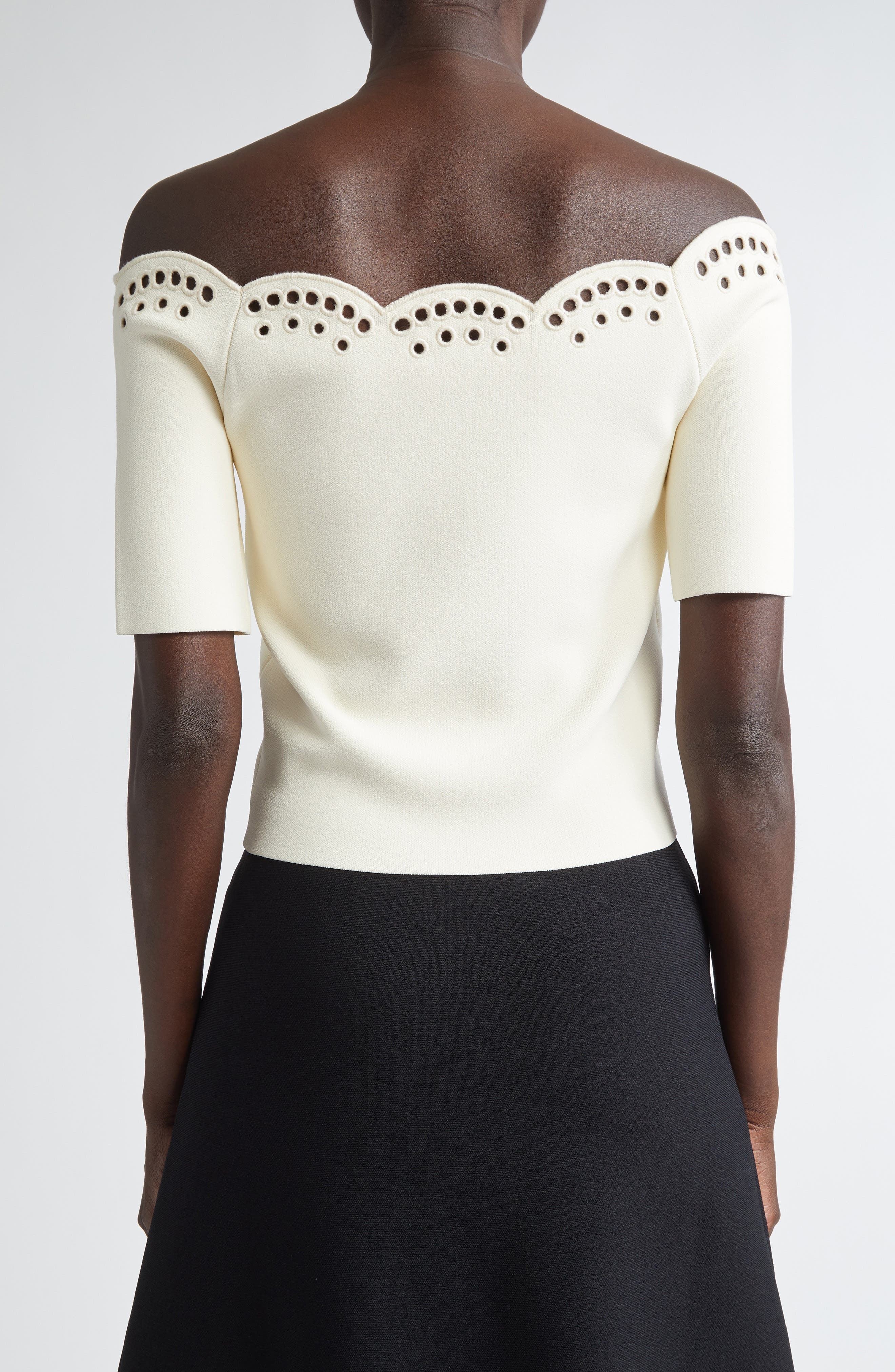 Altuzarra Posy Eyelet Embroidered Off the Shoulder Top in Ivory at Nordstrom - 3