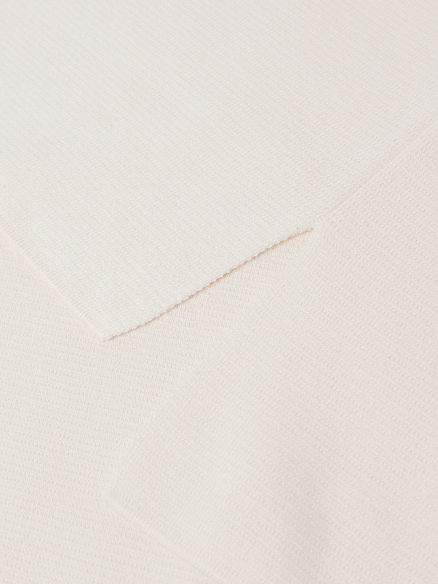 Striped Cotton Polo Shirt White - 4