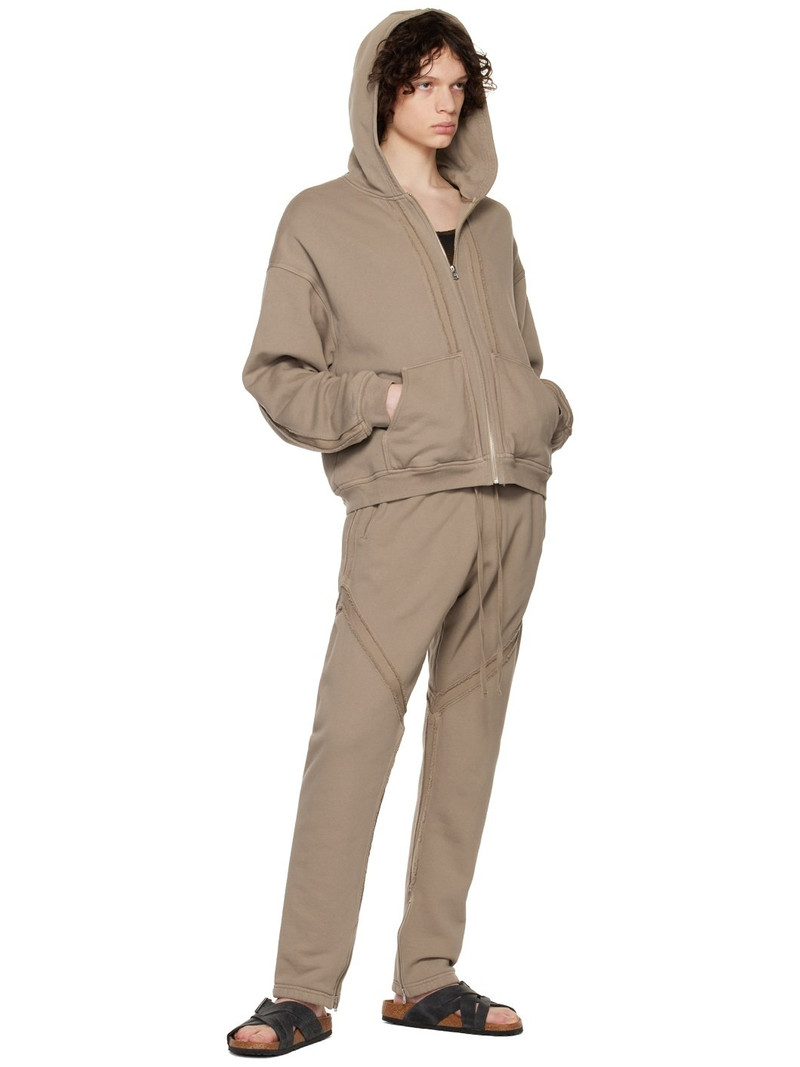 John Elliott Taupe Frame Hoodie outlook