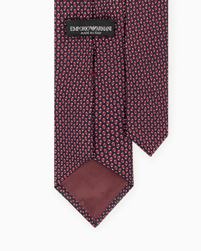 EMPORIO ARMANI SILK NECKTIE WITH A SMALL GEOMETRIC PATTERN outlook