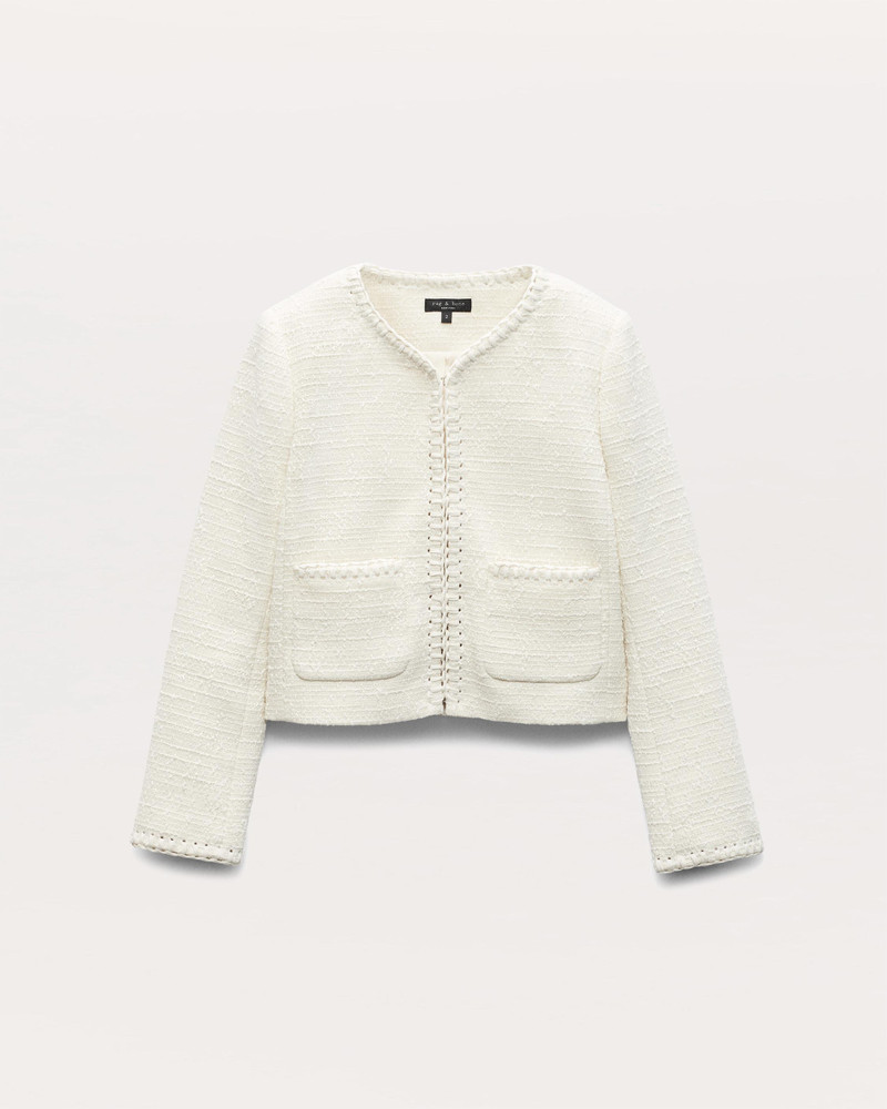 Cheyenne Whipstitch-Trimmed Tweed Lady Jacket 1