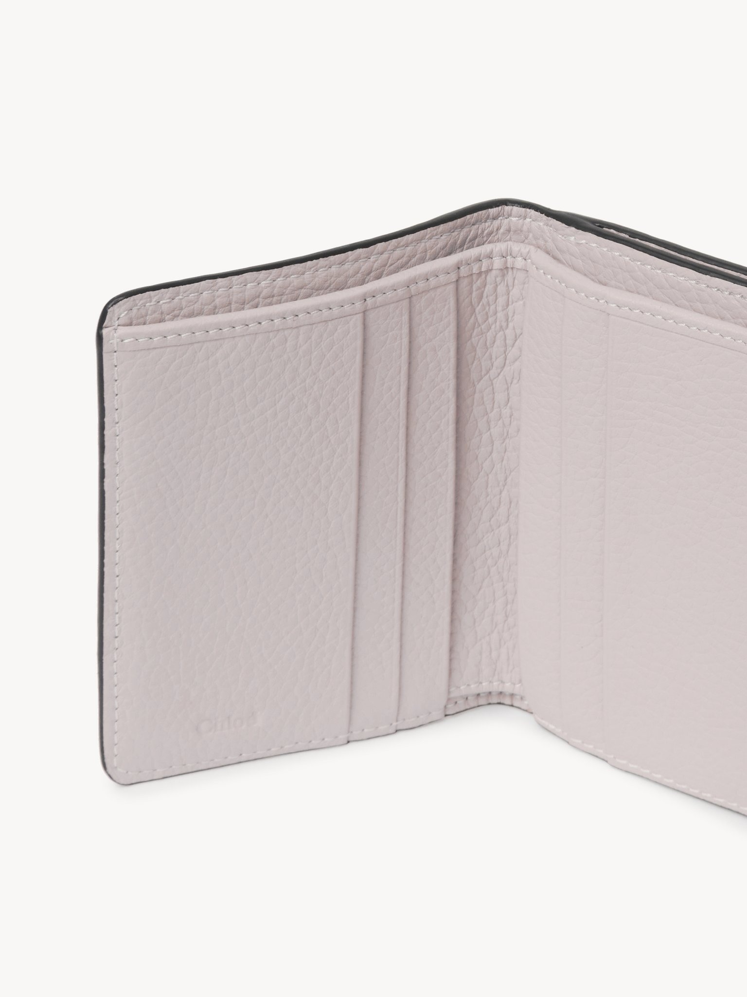 SMALL ALPHABET TRI-FOLD IN GRAINED LEATHER - 2