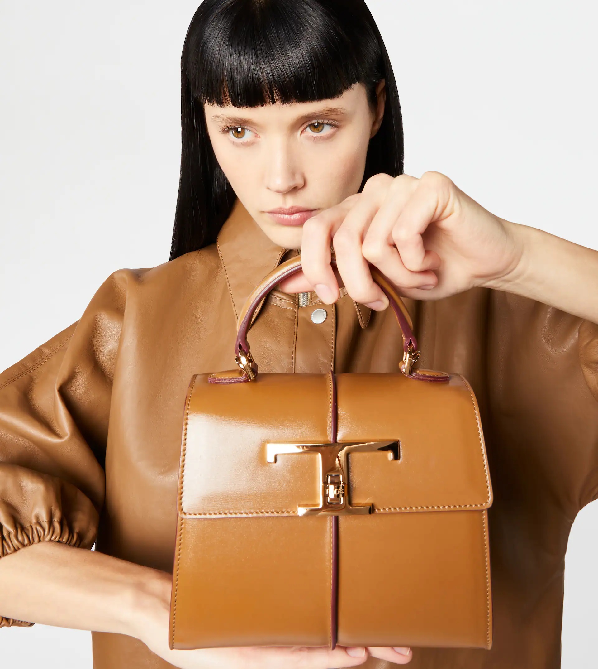 TIMELESS HANDBAG IN LEATHER MINI - BROWN - 2